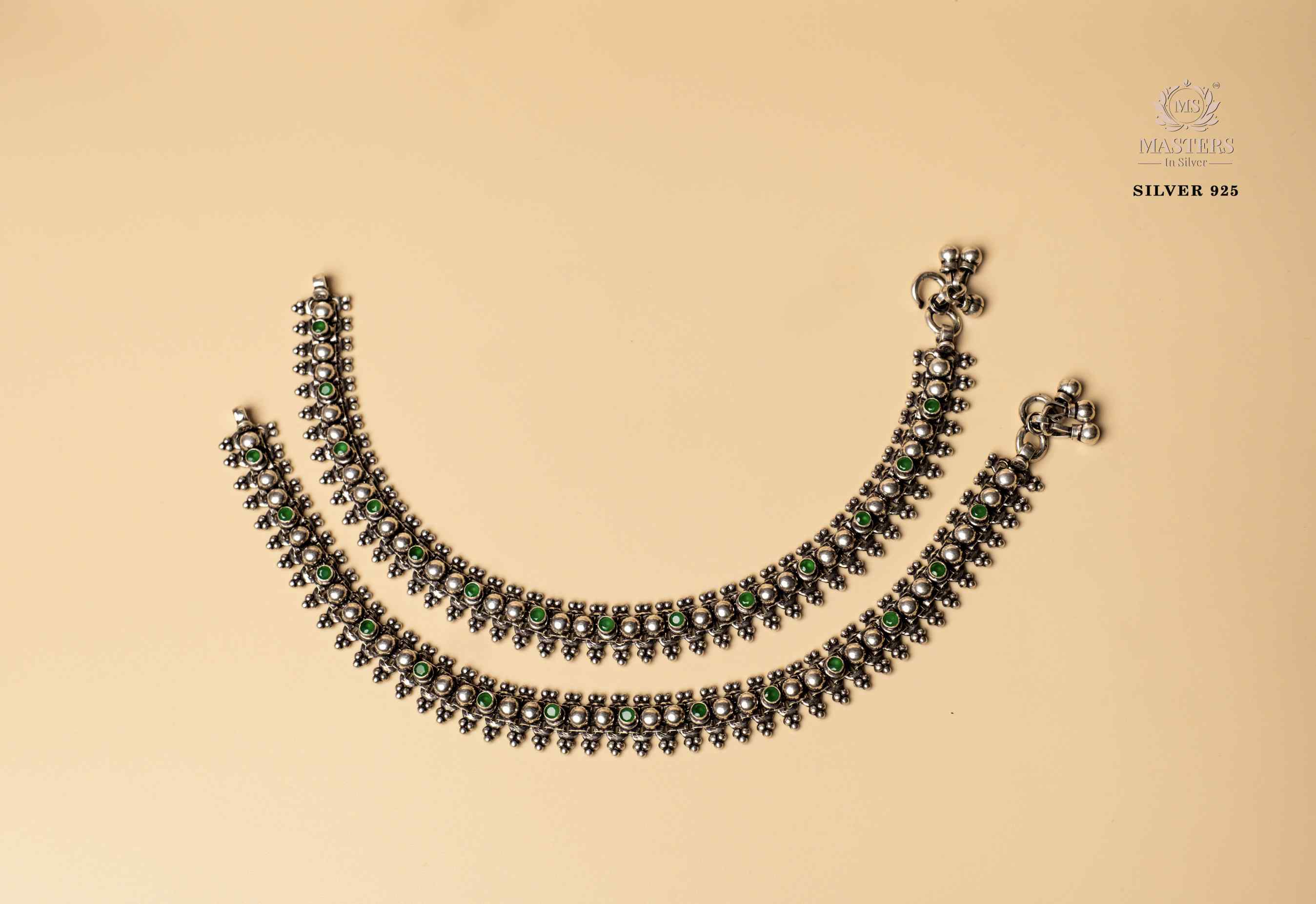 OXIDISED CUTSTONE ANKLETS REGULAR USE