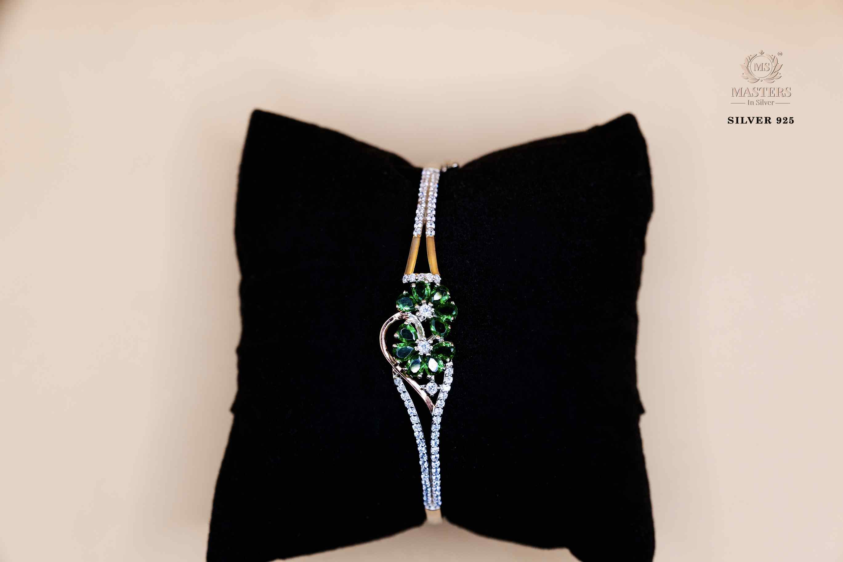 STERLING SLEEK DUAL LOCK SAFETY EQUIPPED ZIRCON STUDDED