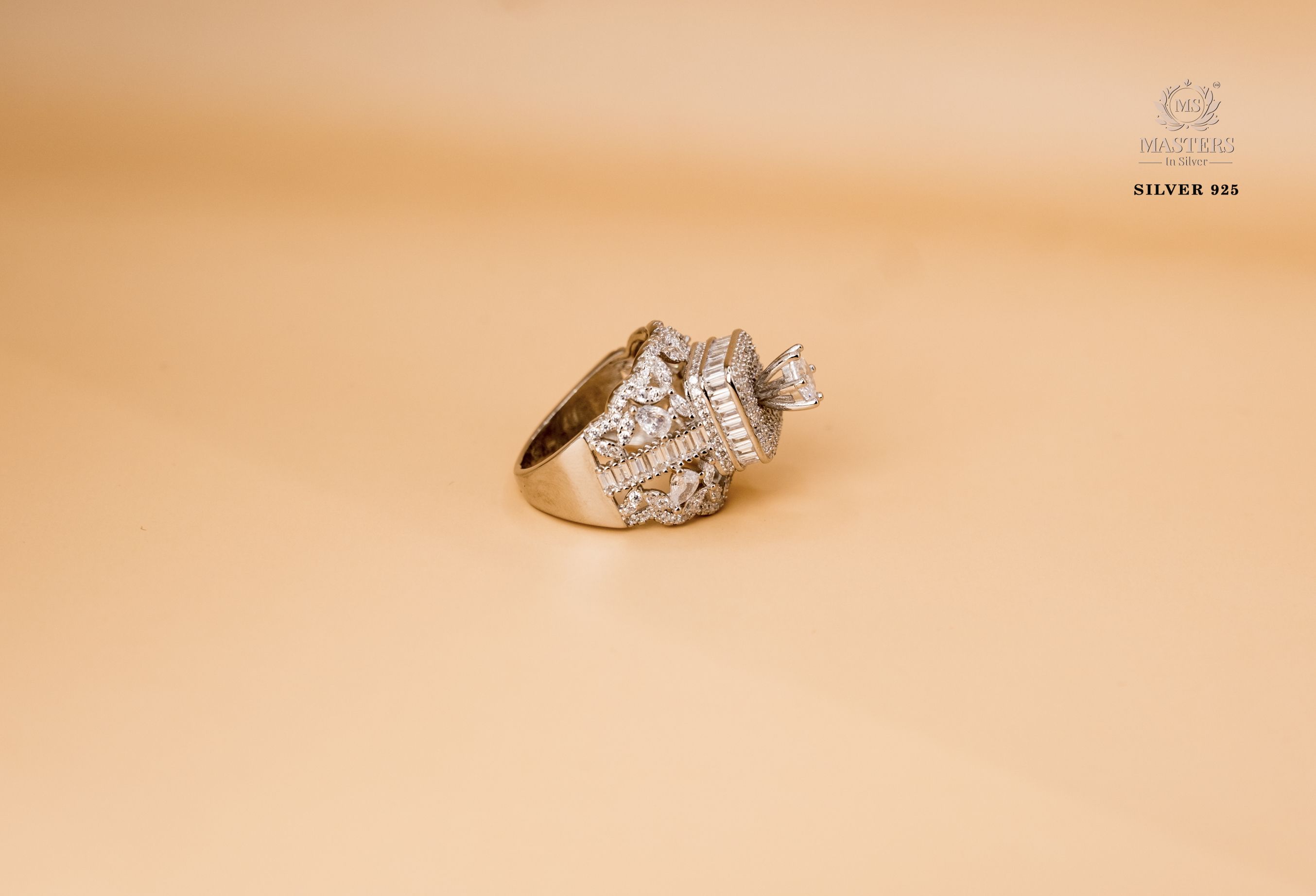 ORIGINAL IMPORTED COCKTAIL SILVER 925 RING