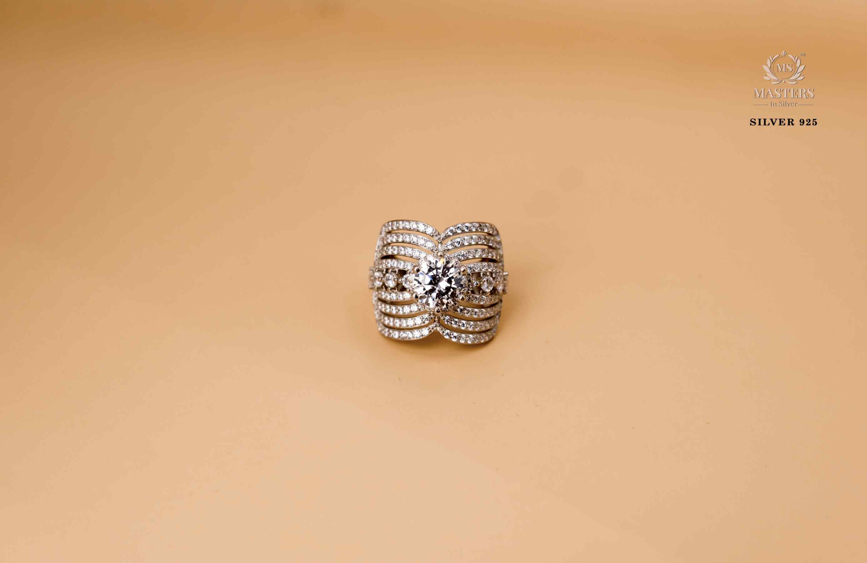 ORIGINAL IMPORTED COCKTAIL COPPER TONE SILVER 925 RING