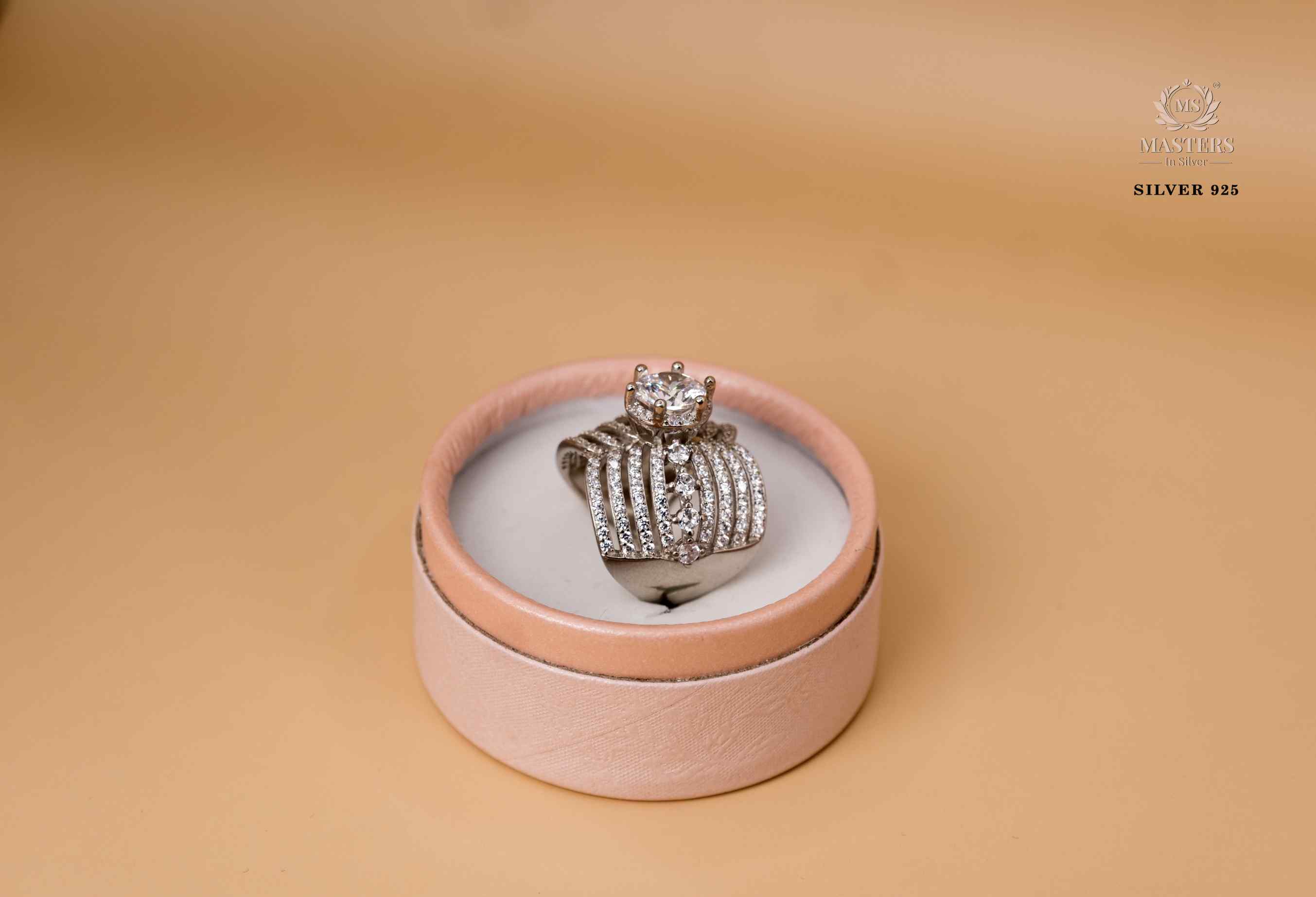 ORIGINAL IMPORTED COCKTAIL COPPER TONE SILVER 925 RING