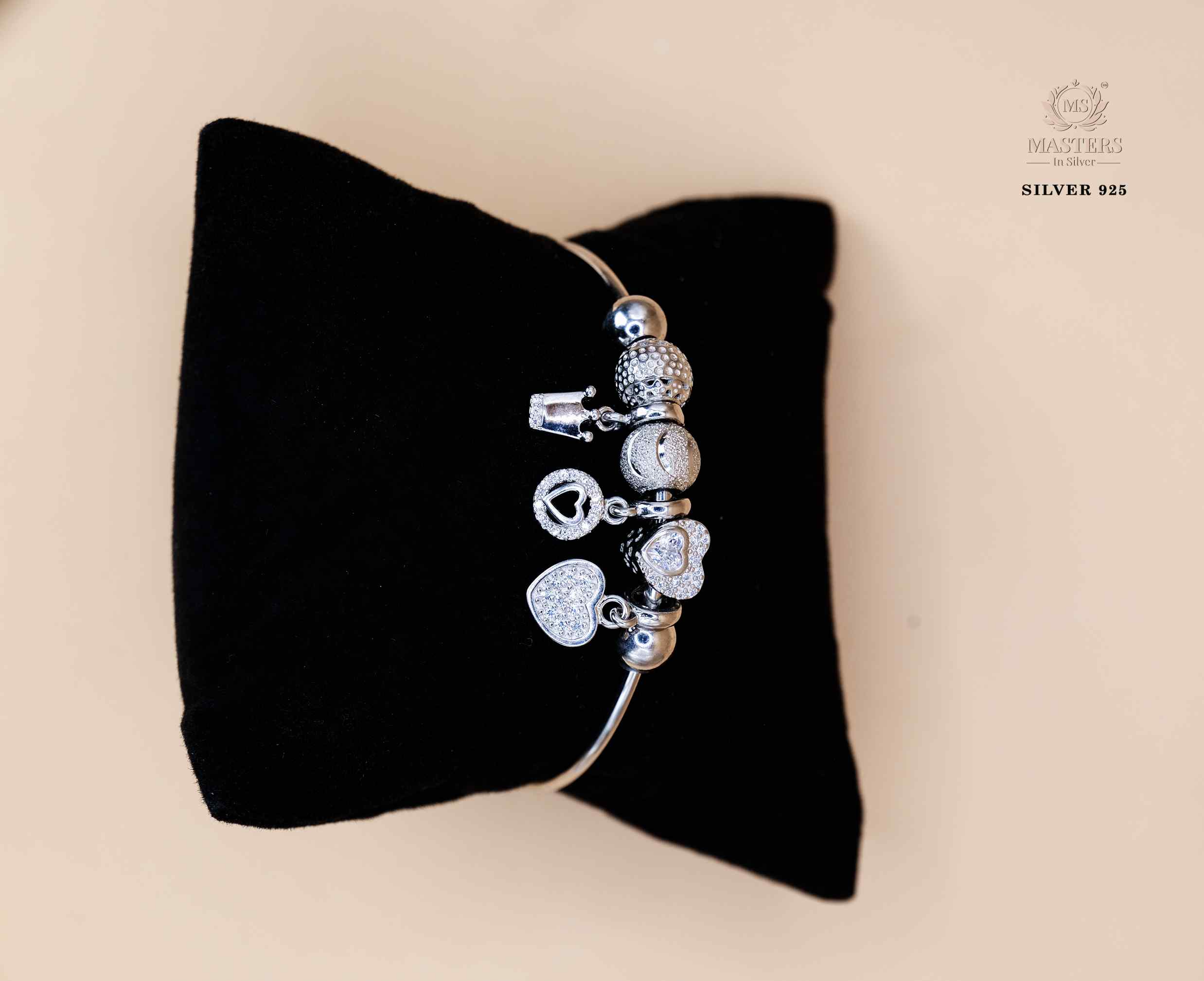 STERLING SILVER DUAL LOCK SAFETY EQUIPPED ZIRCON STUDDED