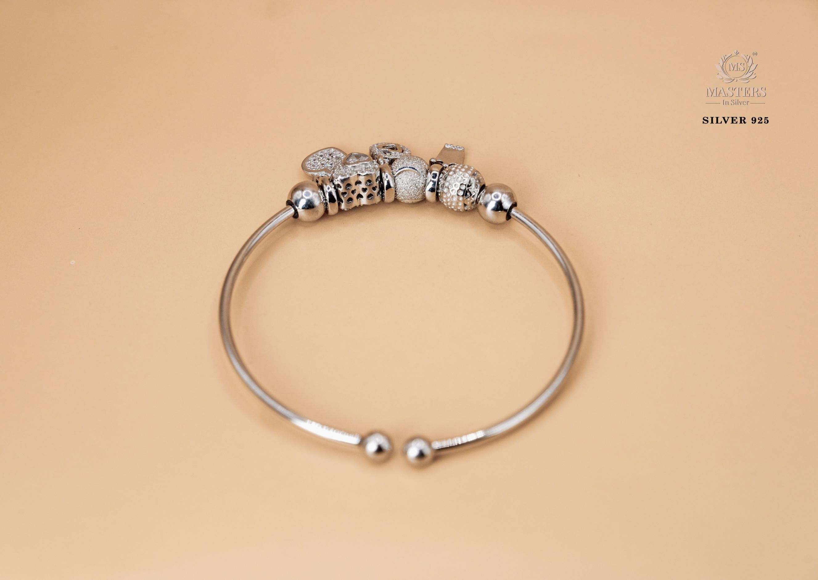 STERLING SILVER DUAL LOCK SAFETY EQUIPPED ZIRCON STUDDED