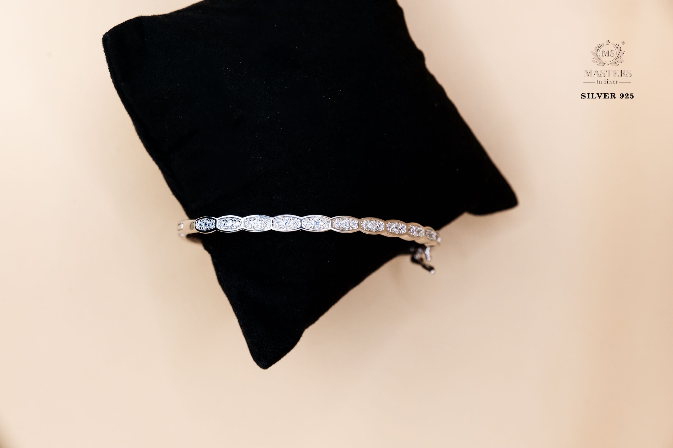 STERLING SLEEK DUAL LOCK SAFETY EQUIPPED ZIRCON STUDDED