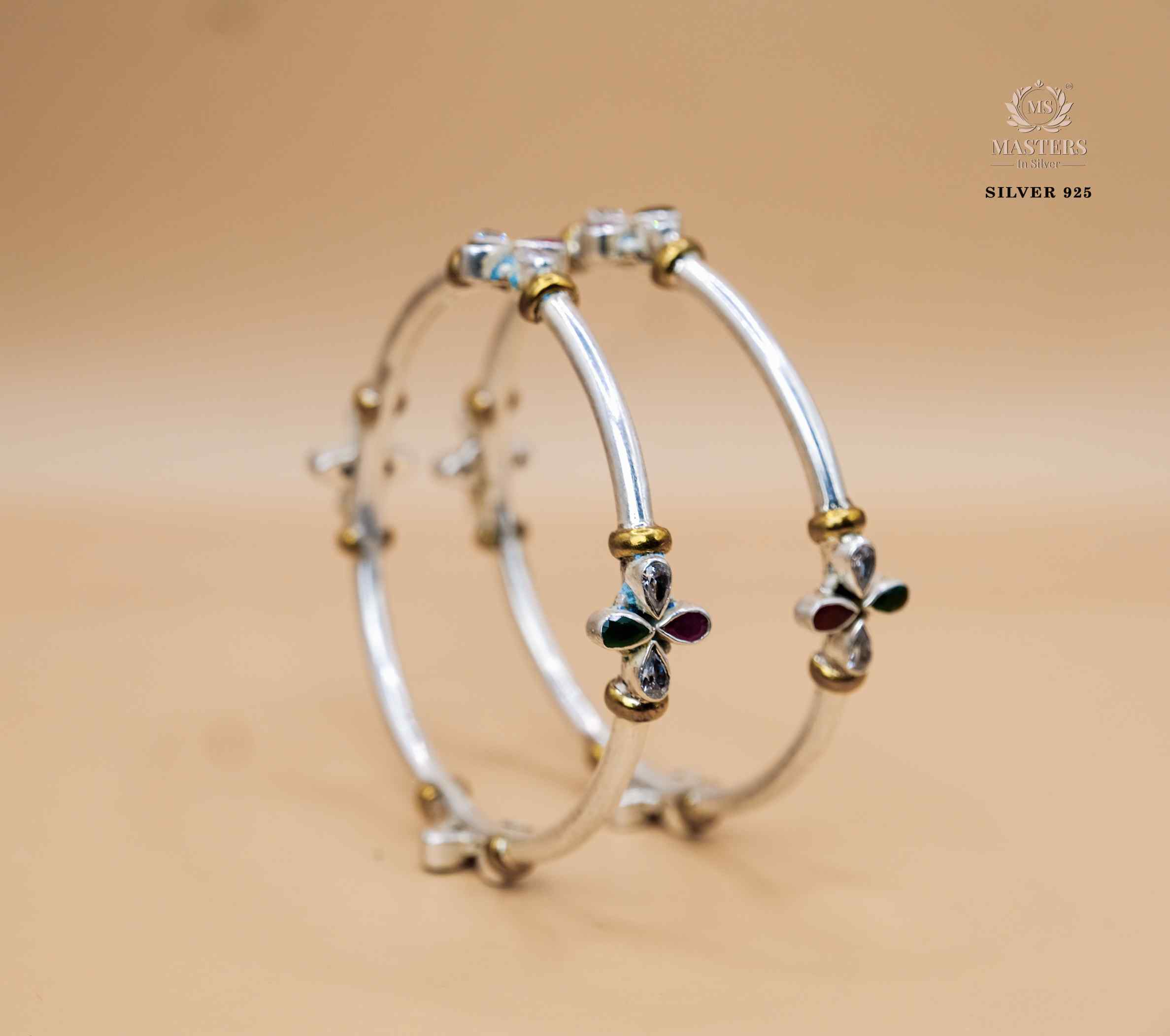 BANGLES CUT STONES REGULAR USE DUAL TONE