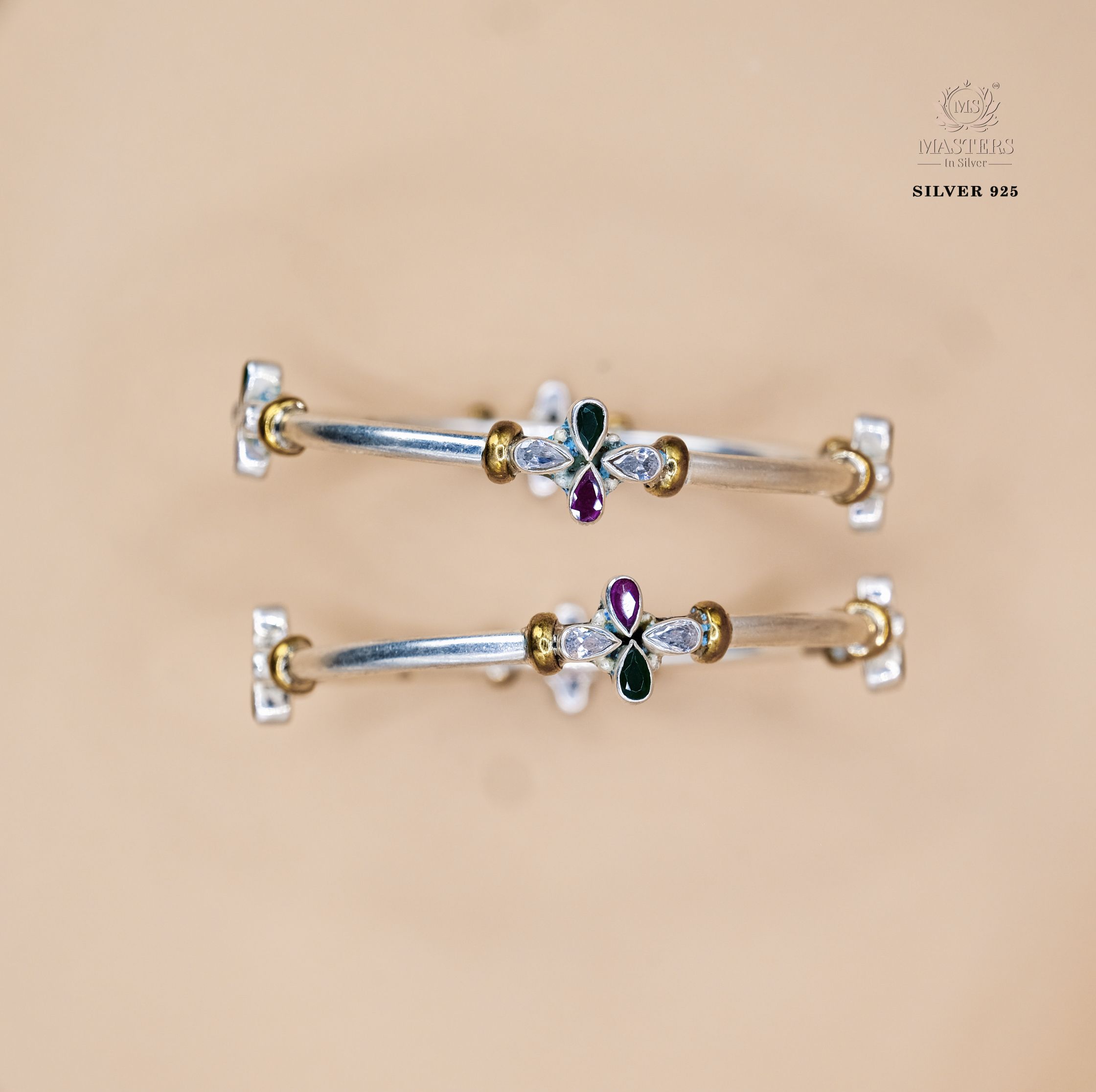 BANGLES CUT STONES REGULAR USE DUAL TONE