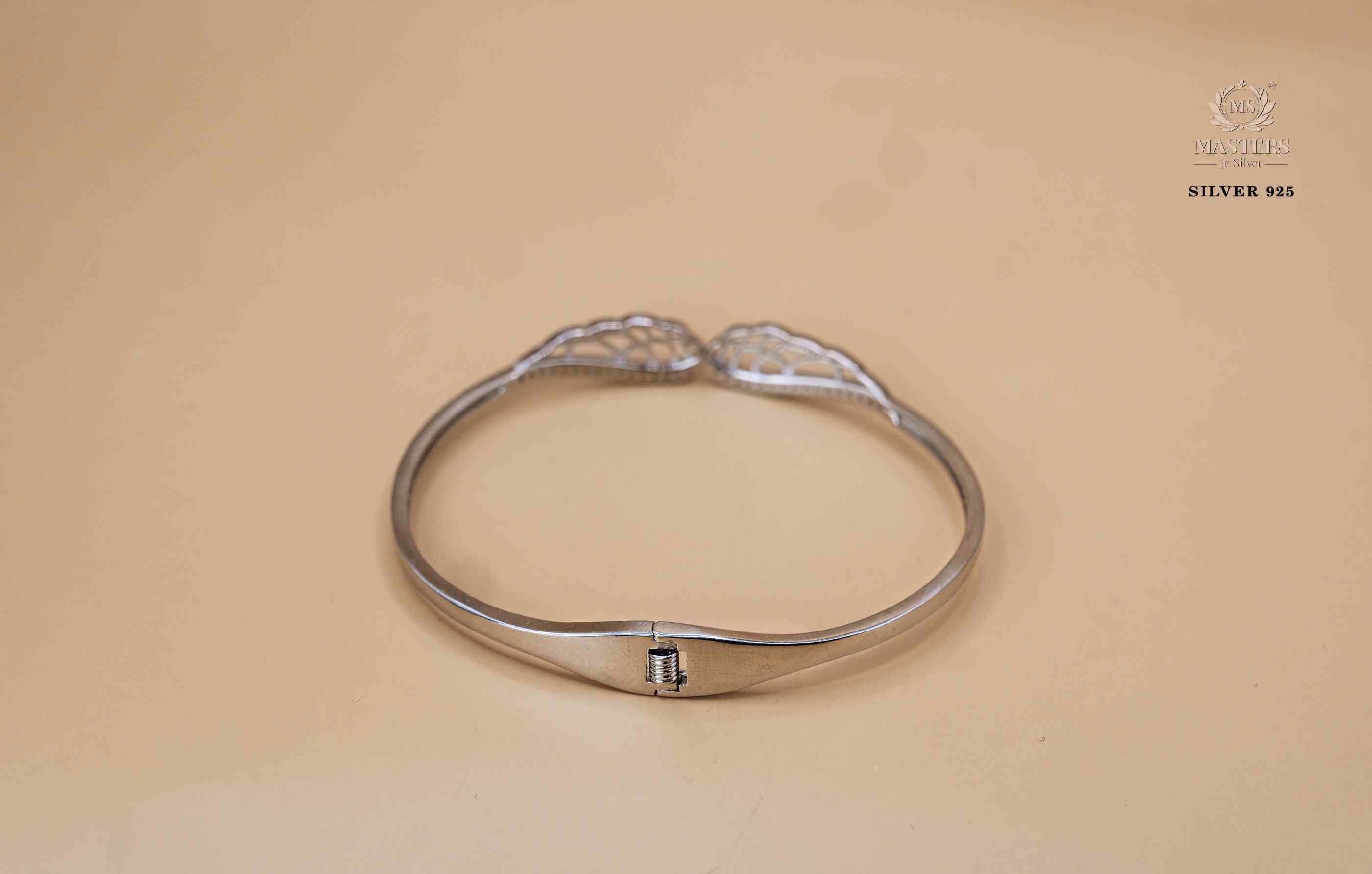 STERLING SILVER DUAL LOCK SAFETY EQUIPPED ZIRCON STUDDED