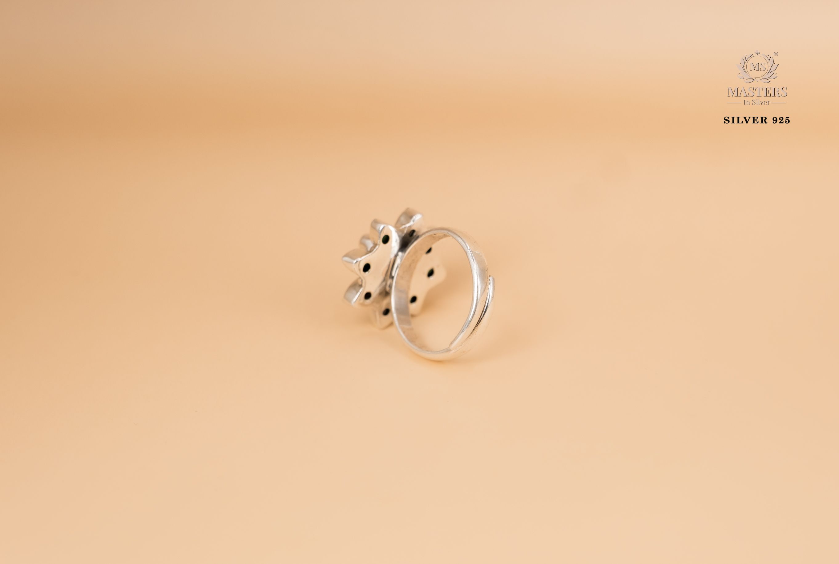 MOST POPULAR RING OXIDISED ( floral green ) CUT-STONES
