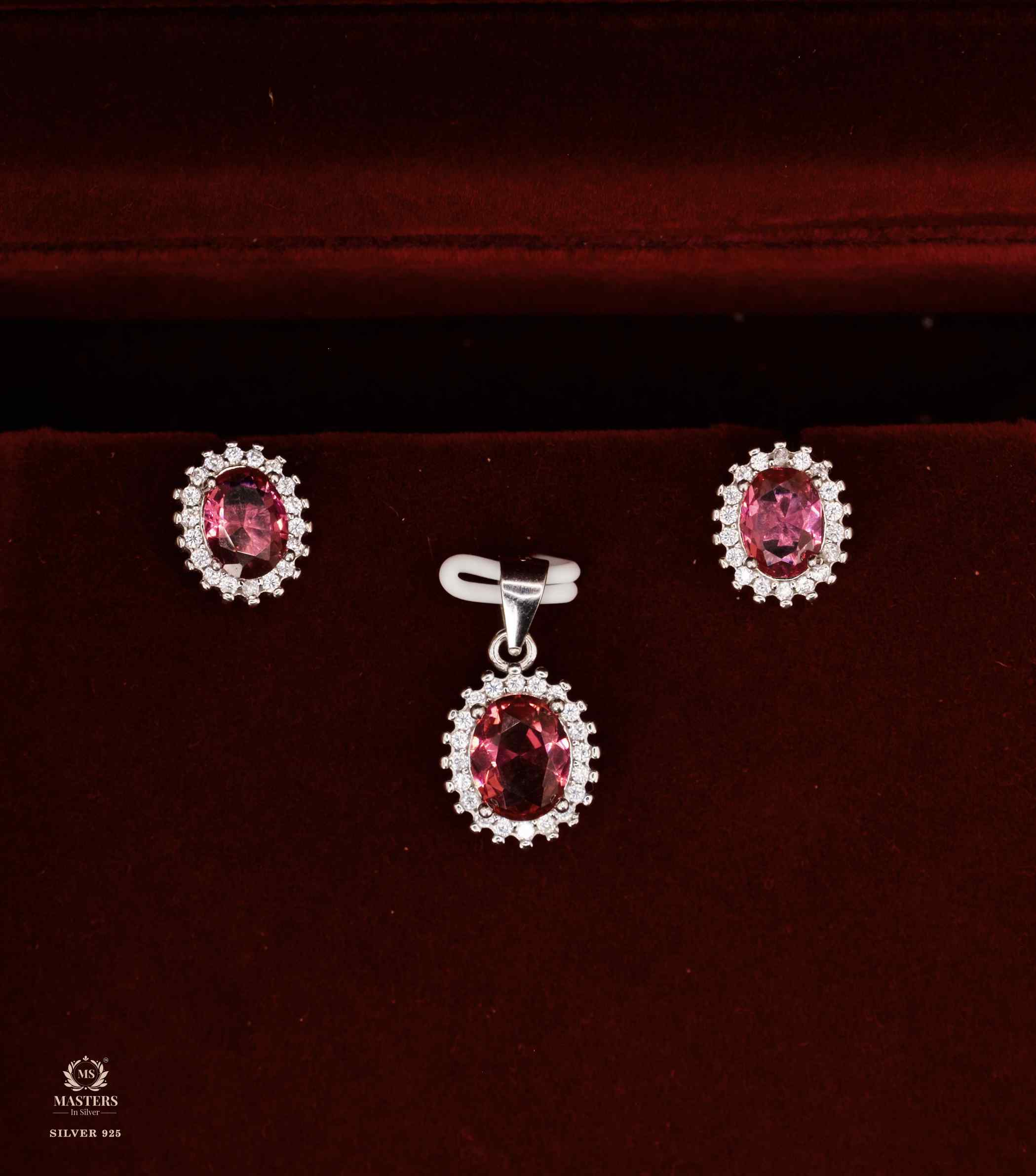 PENDANT SETS, DIAMOND LOOKS, REGULAR WEAR, ORIGINAL IMPORTED OVAL PINK FLORAL🎁