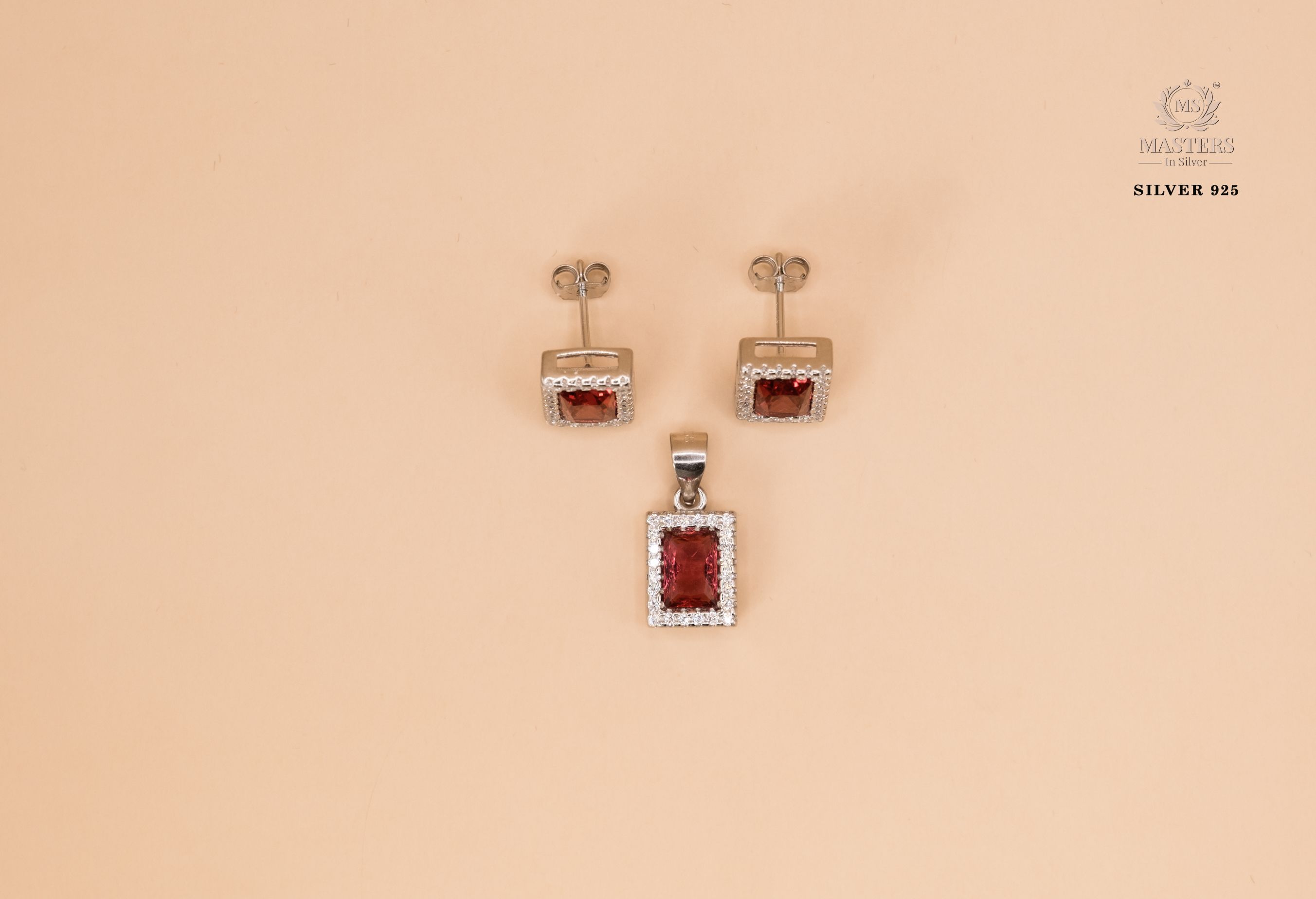 PENDANT SETS, DIAMOND LOOKS, REGULAR WEAR, ORIGINAL IMPORTED PINK  RECTANGULAR 🎁