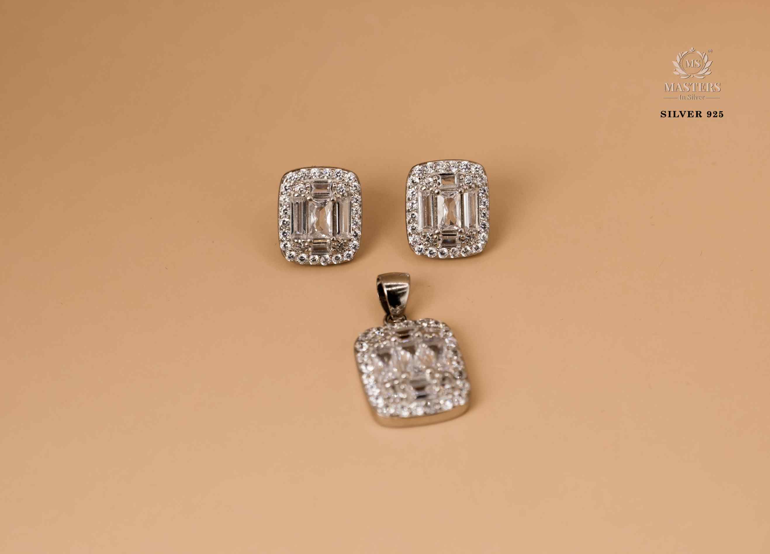 PENDANT SETS, DIAMOND LOOKS, REGULAR WEAR, ORIGINAL IMPORTED RECTANGULAR 🎁