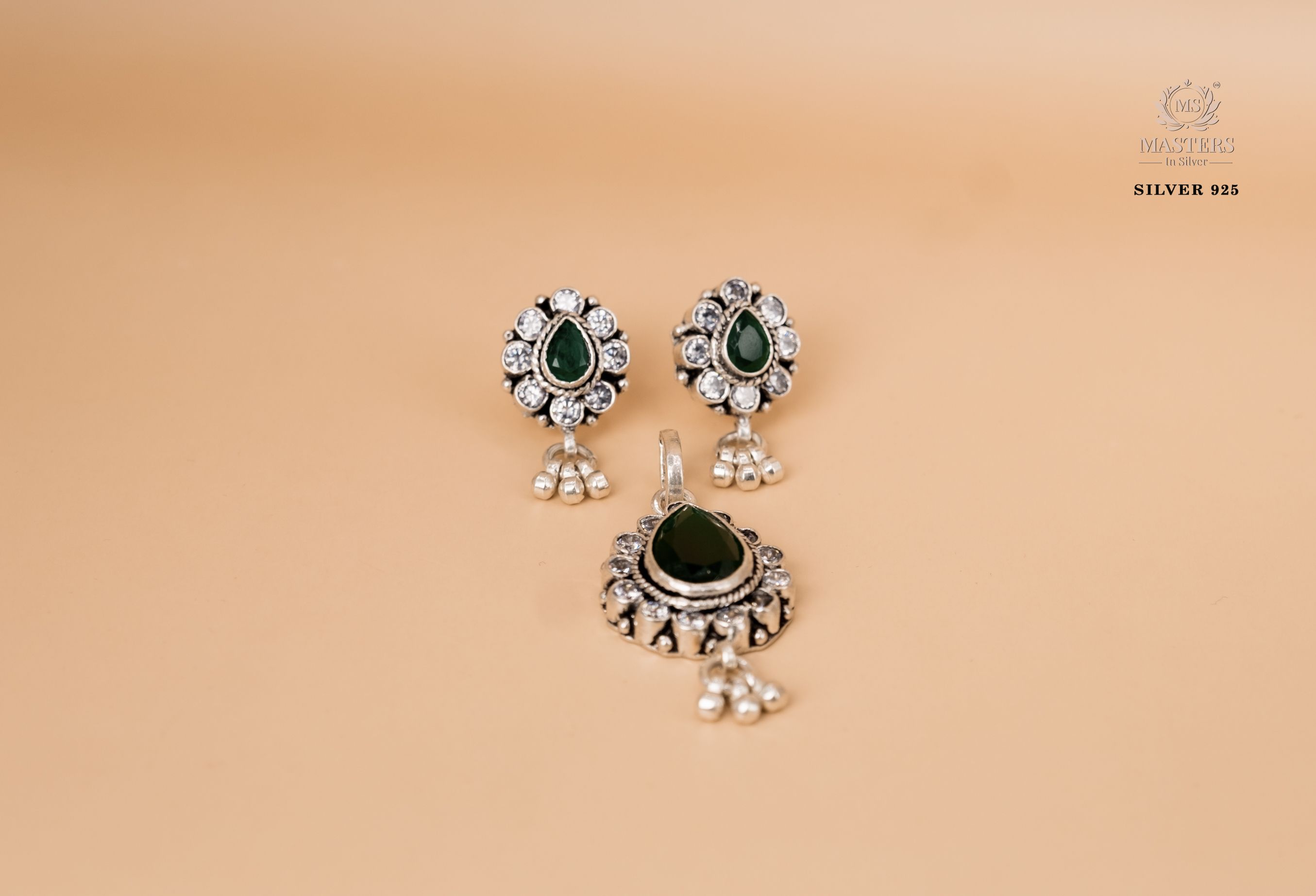 OXIDISED PENDANT SETS  EXPORT QUALITY  green long 🤞