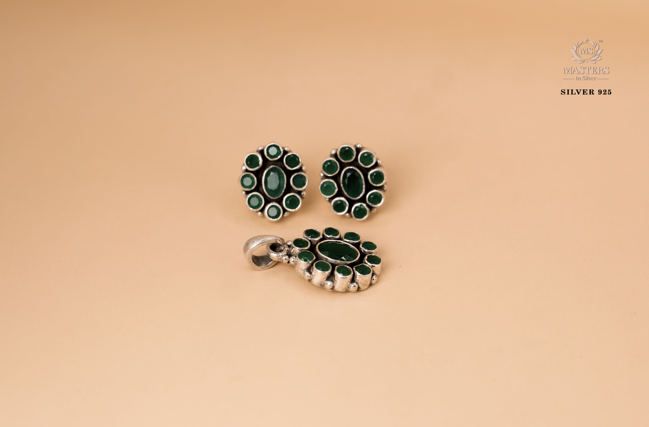 OXIDISED PENDANT SETS  EXPORT QUALITY  green long 🤞
