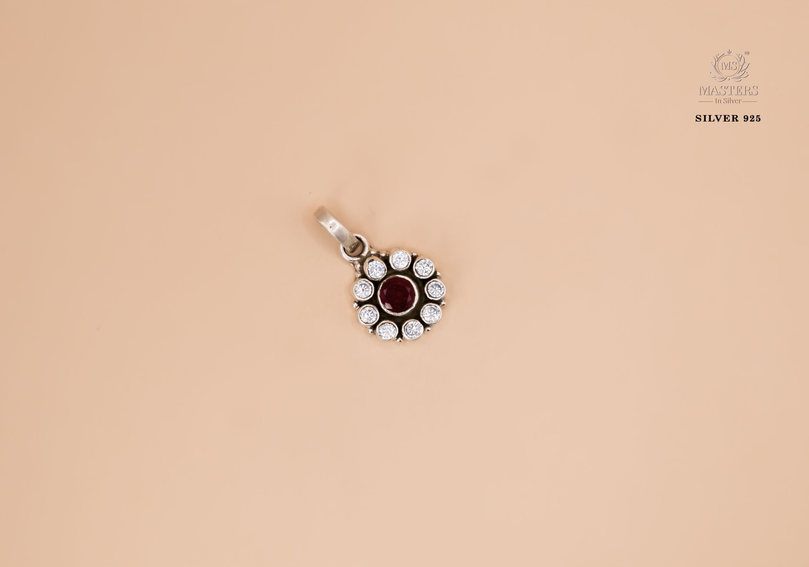 OXIDISED PENDANT IMPORTED / EXPORT QUALITY CUT STONE FLORAL 🤞