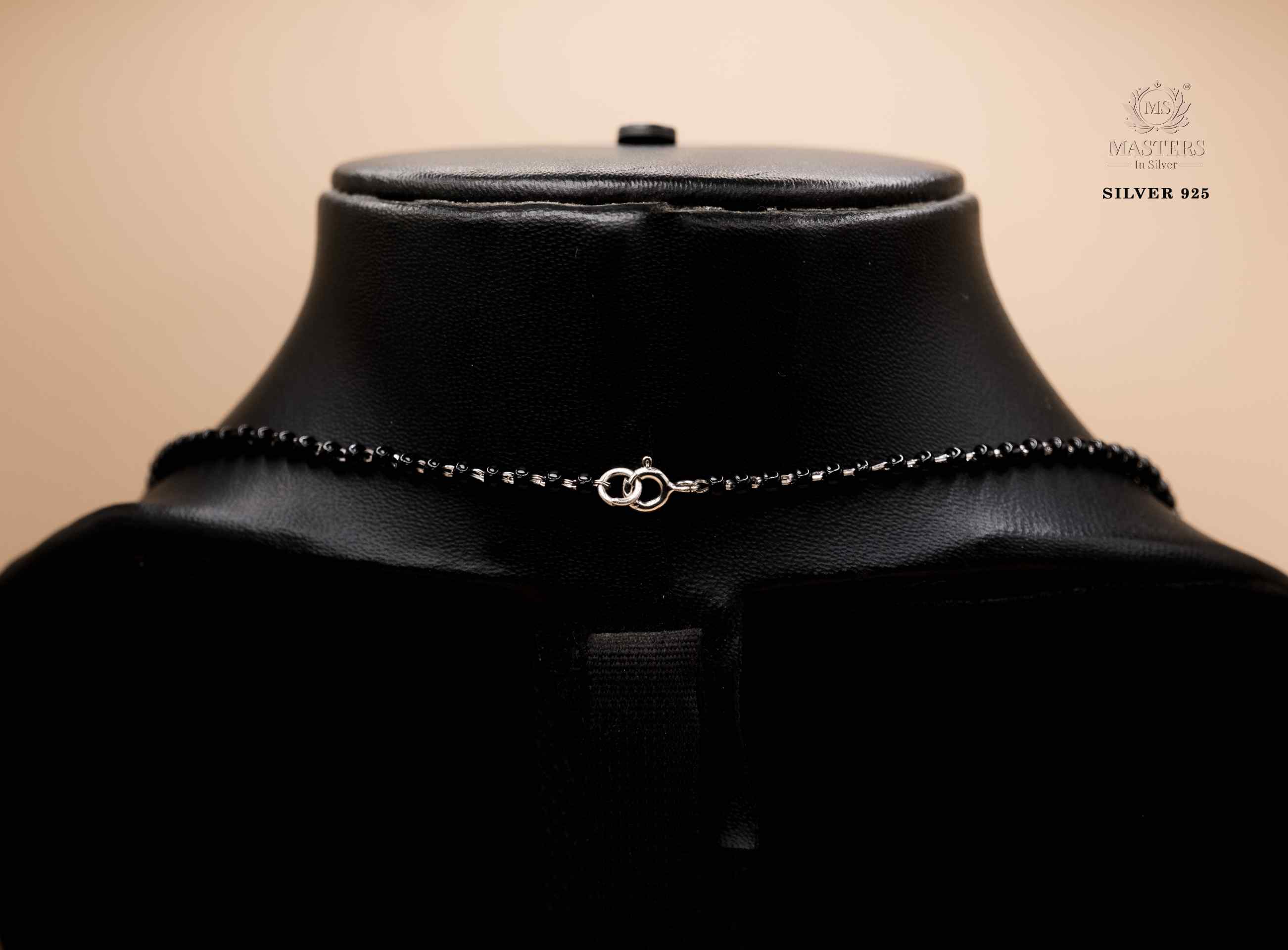 MANGALSUTRA MID SIZE PENDANT SHINING DIAMONDS TYPE ORIGINAL STERLING SILVER