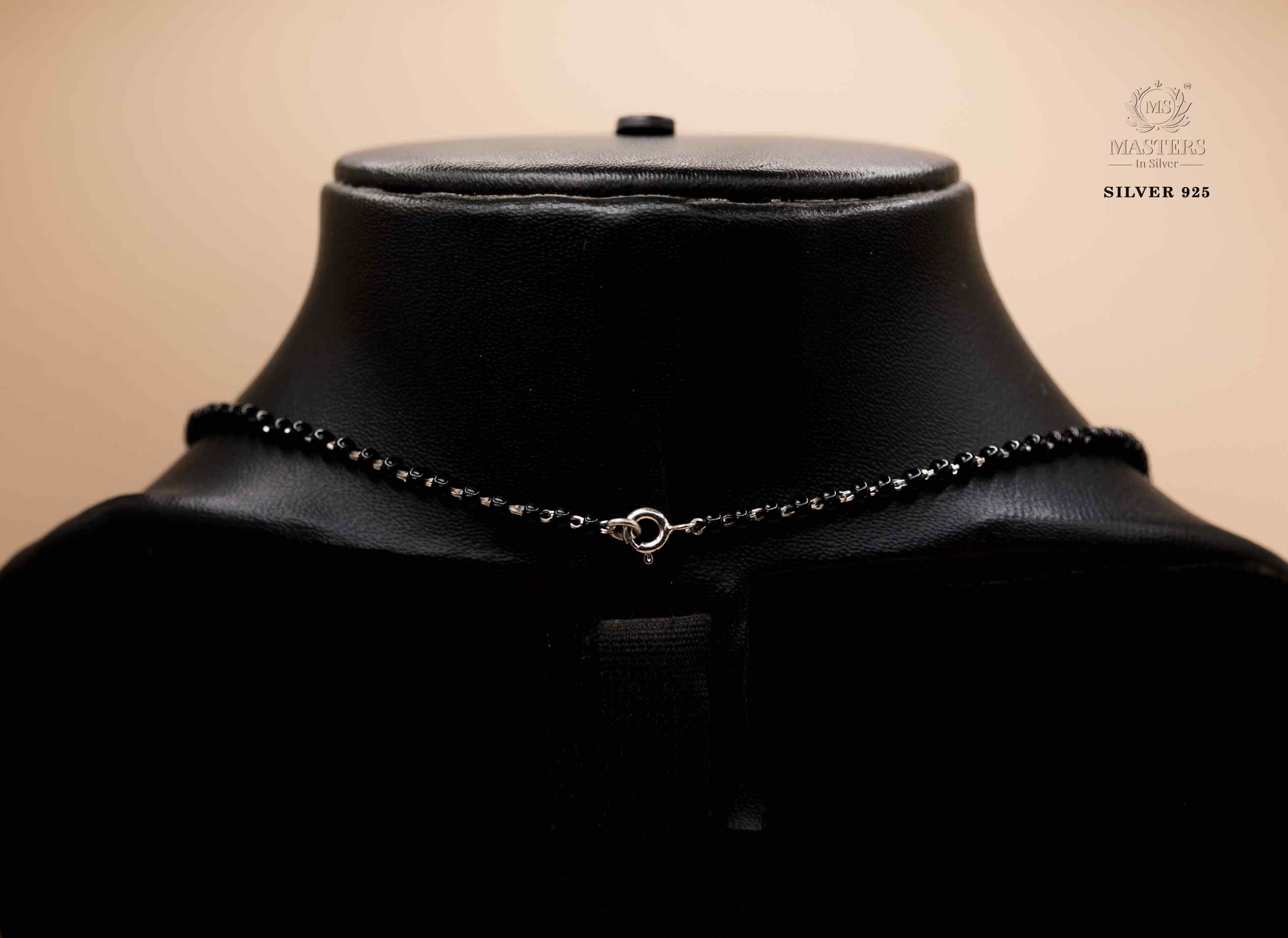 MANGALSUTRA MID SIZE PENDANT SHINING DIAMONDS TYPE ORIGINAL STERLING SILVER