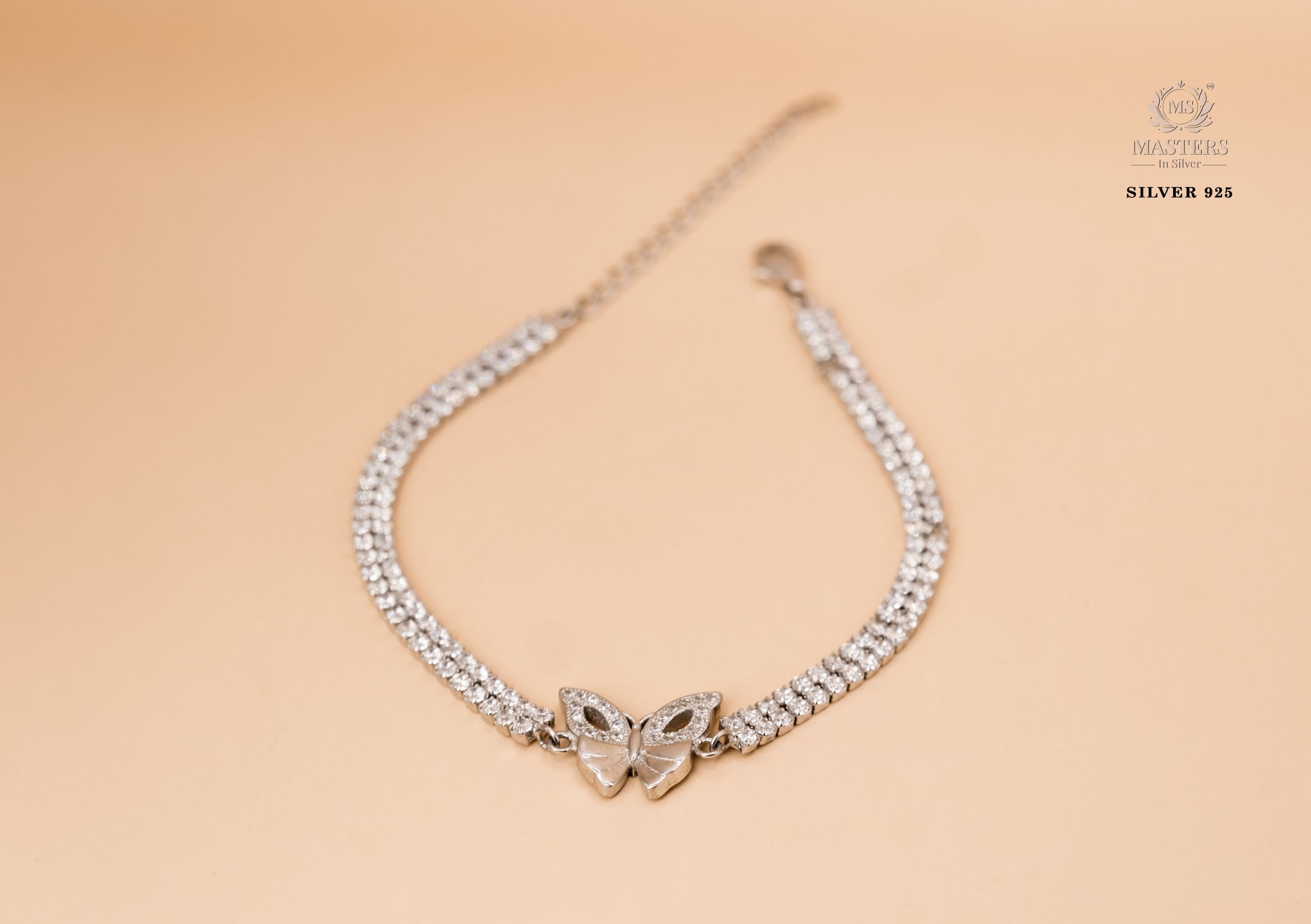 BUTTERFLY ORIGINAL IMPORTED DIAMOND LOOKS ADJUSTABLE BRACELET