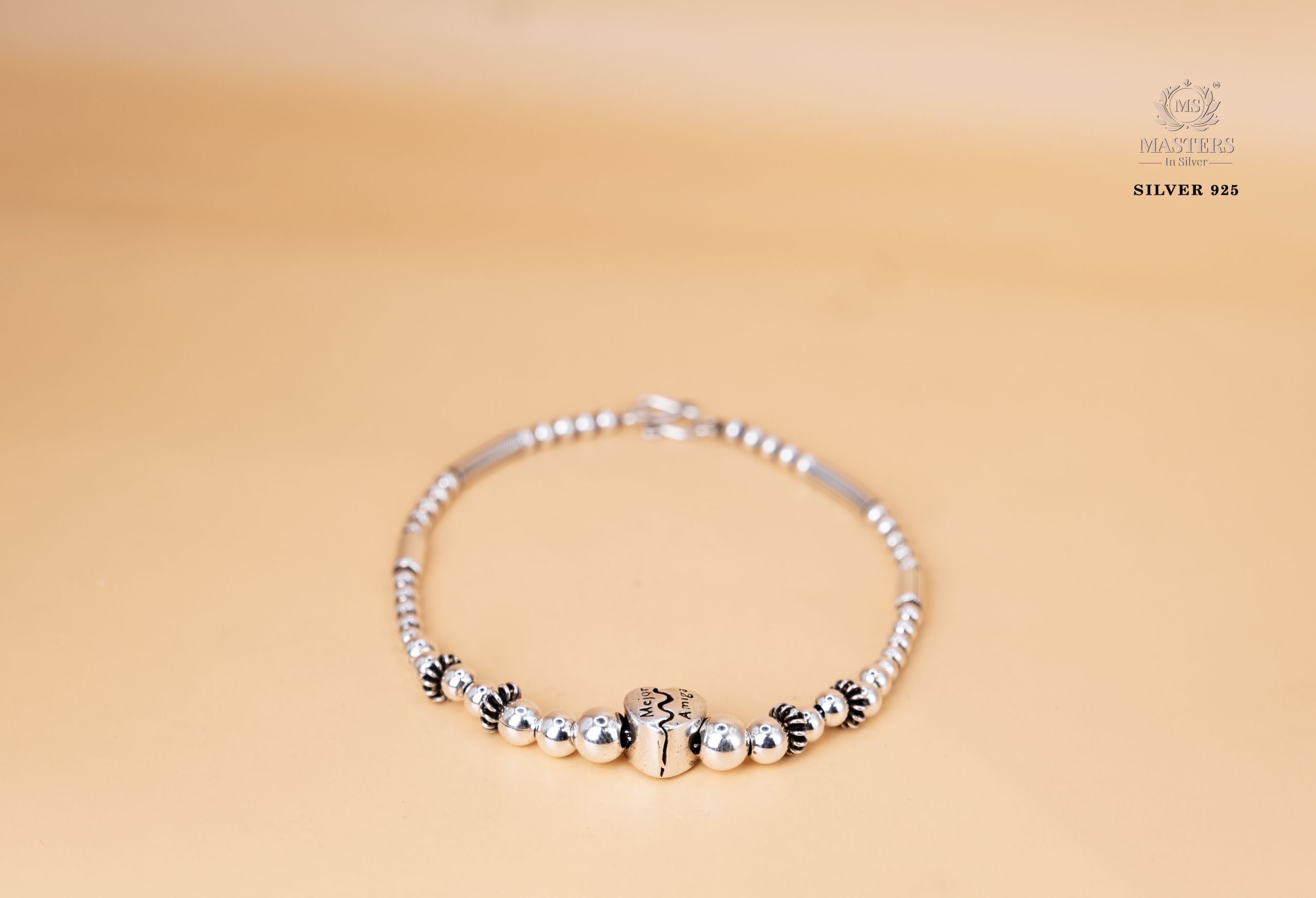 ORIGINAL EXPORT QUALITY OXIDISED HEART BRACELET
