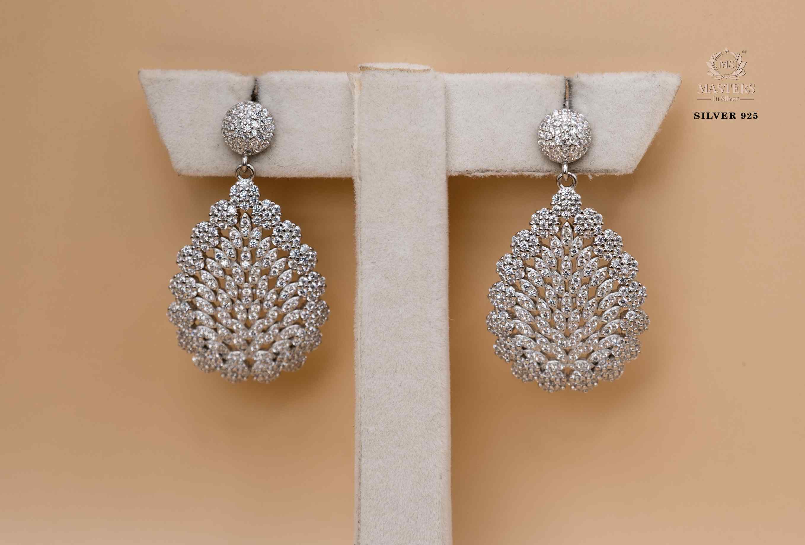 EARRINGS CUBIC ZIRCONIA  DIAMOND TYPE 🎁