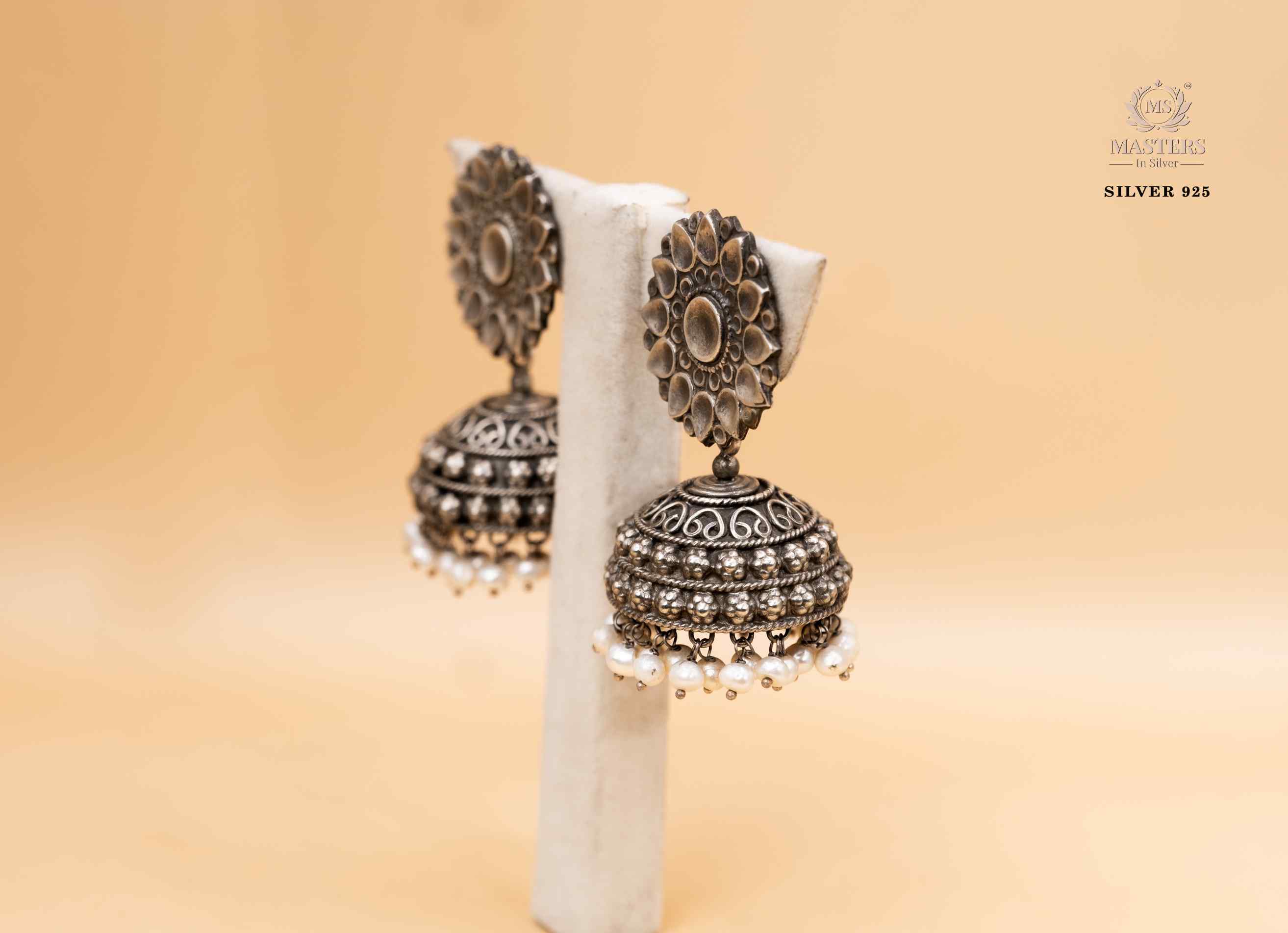 OXIDISED ORIGINAL EXPORT QUALITY JHUMKI EARRINGS