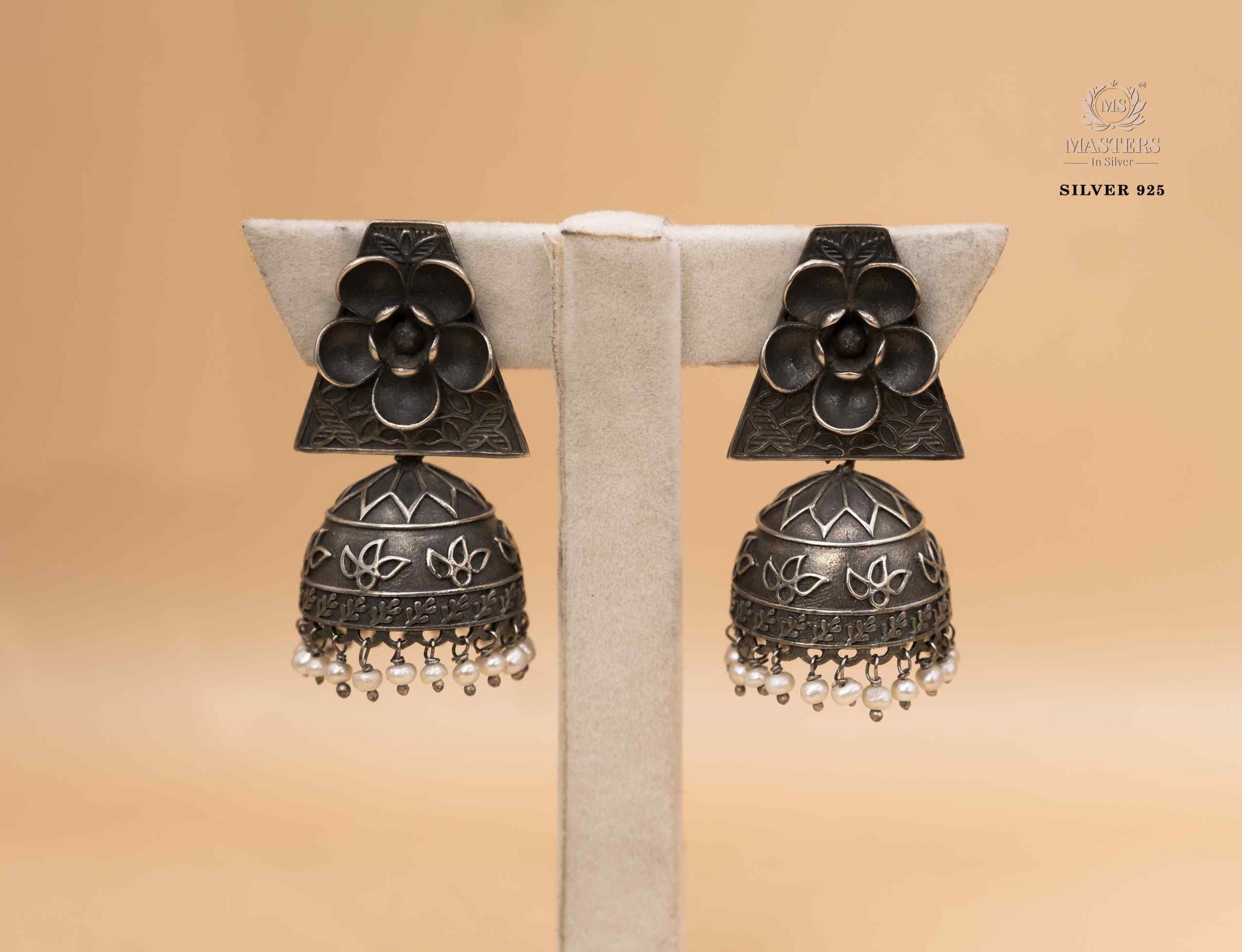 OXIDISED ORIGINAL EXPORT QUALITY JHUMKI EARRINGS