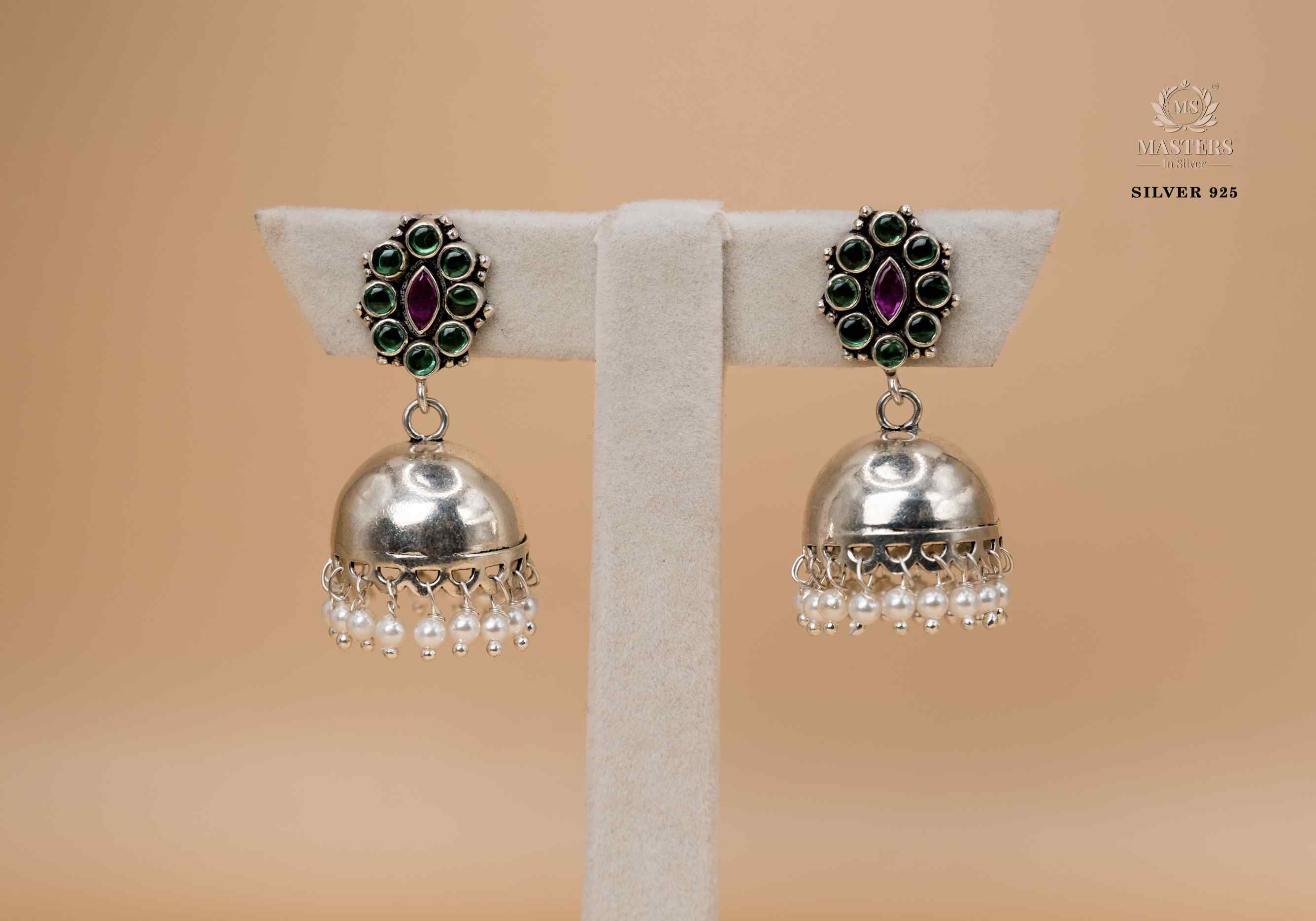 OXIDISED ORIGINAL EXPORT QUALITY JHUMKI EARRINGS