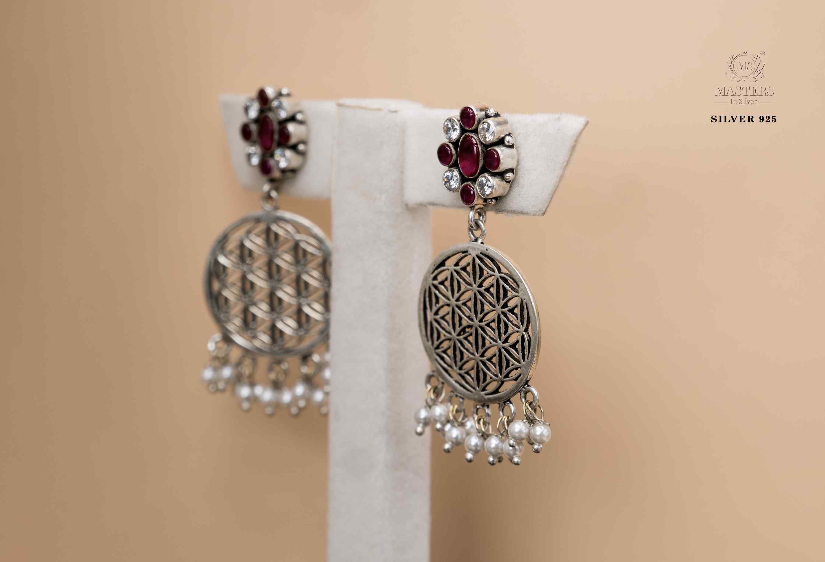 OXIDISED ORIGINAL EXPORT QUALITY JHUMKI EARRINGS