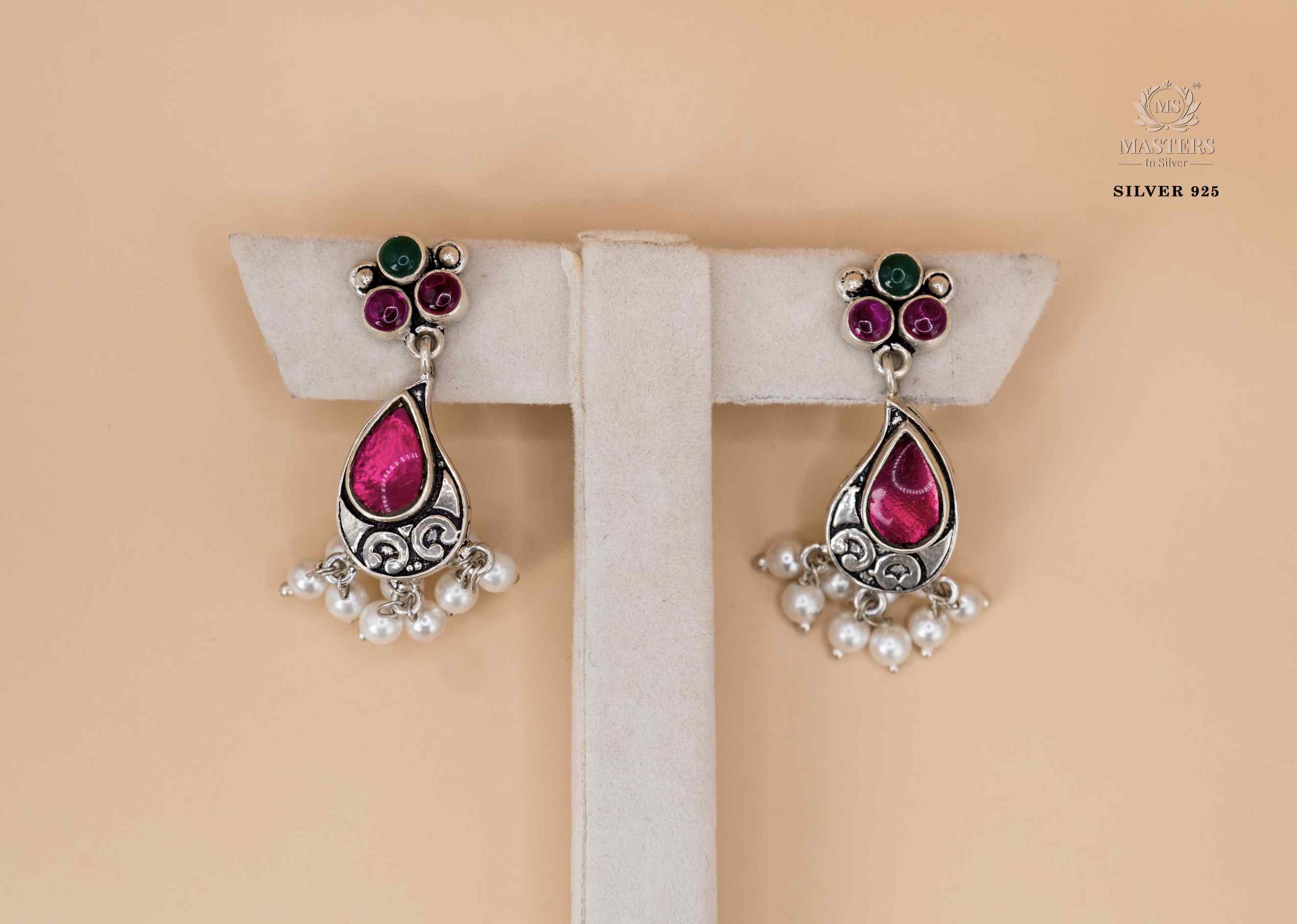 OXIDISED ORIGINAL EXPORT QUALITY JHUMKI EARRINGS