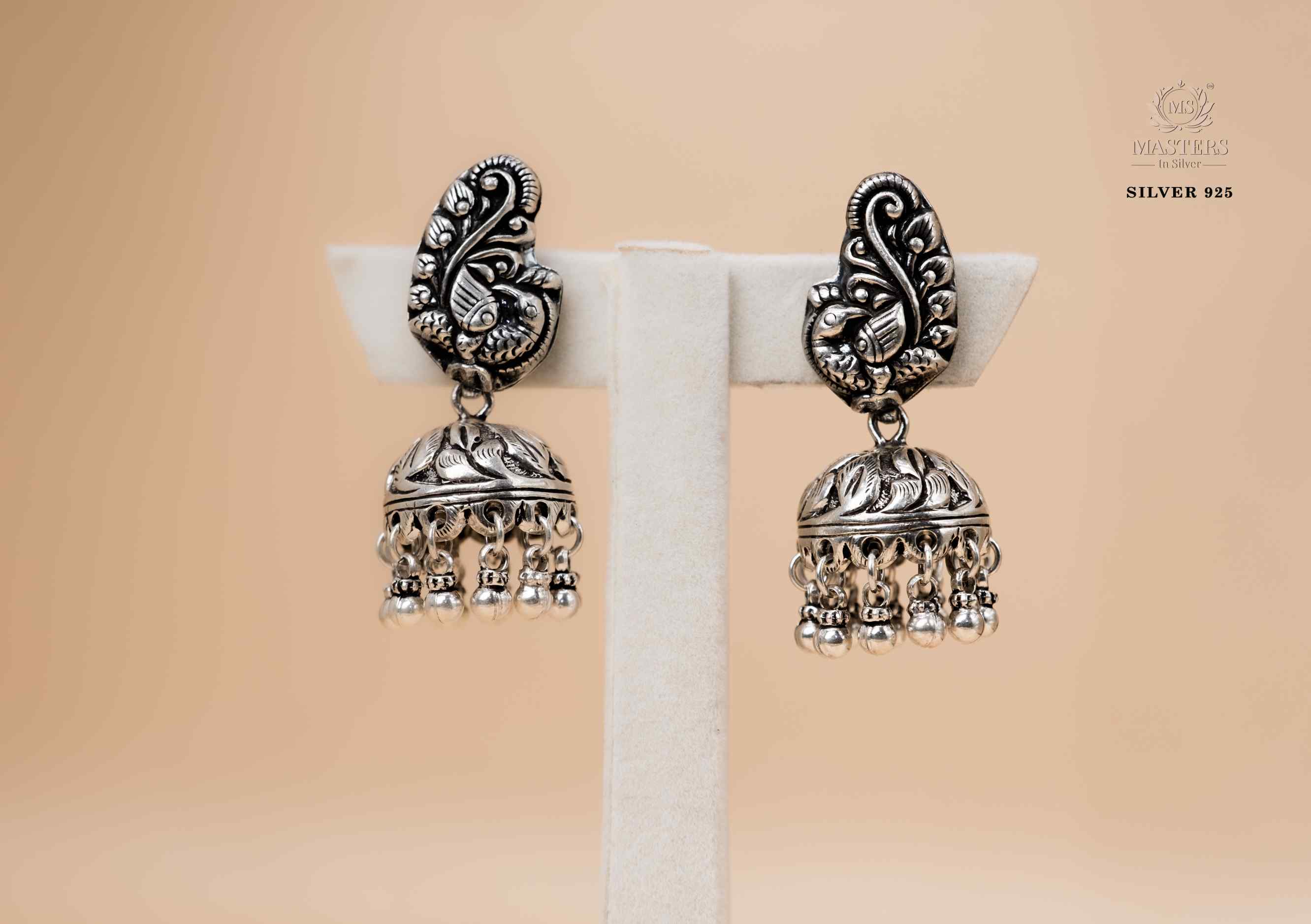 OXIDISED ORIGINAL EXPORT QUALITY JHUMKI EARRINGS
