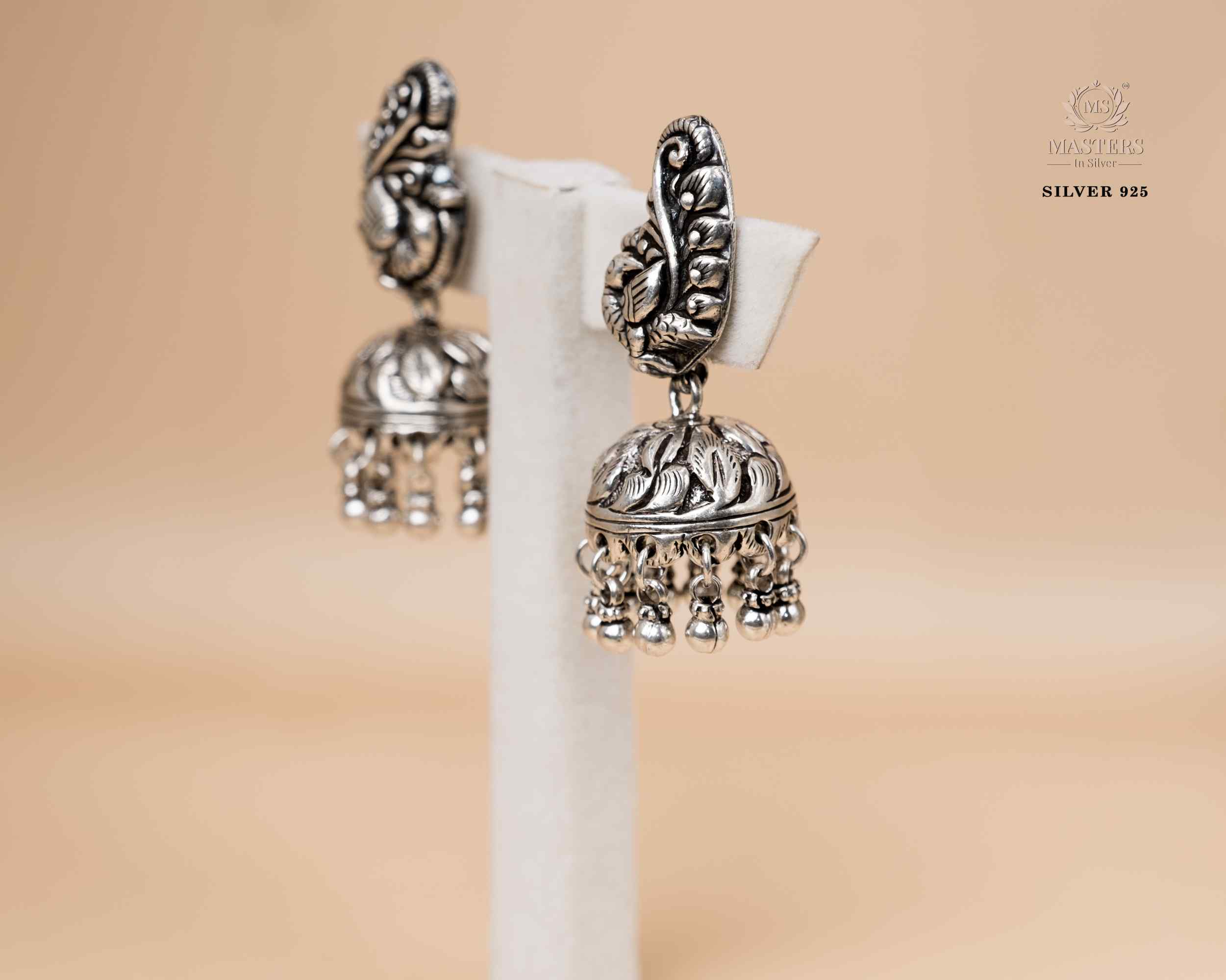 OXIDISED ORIGINAL EXPORT QUALITY JHUMKI EARRINGS