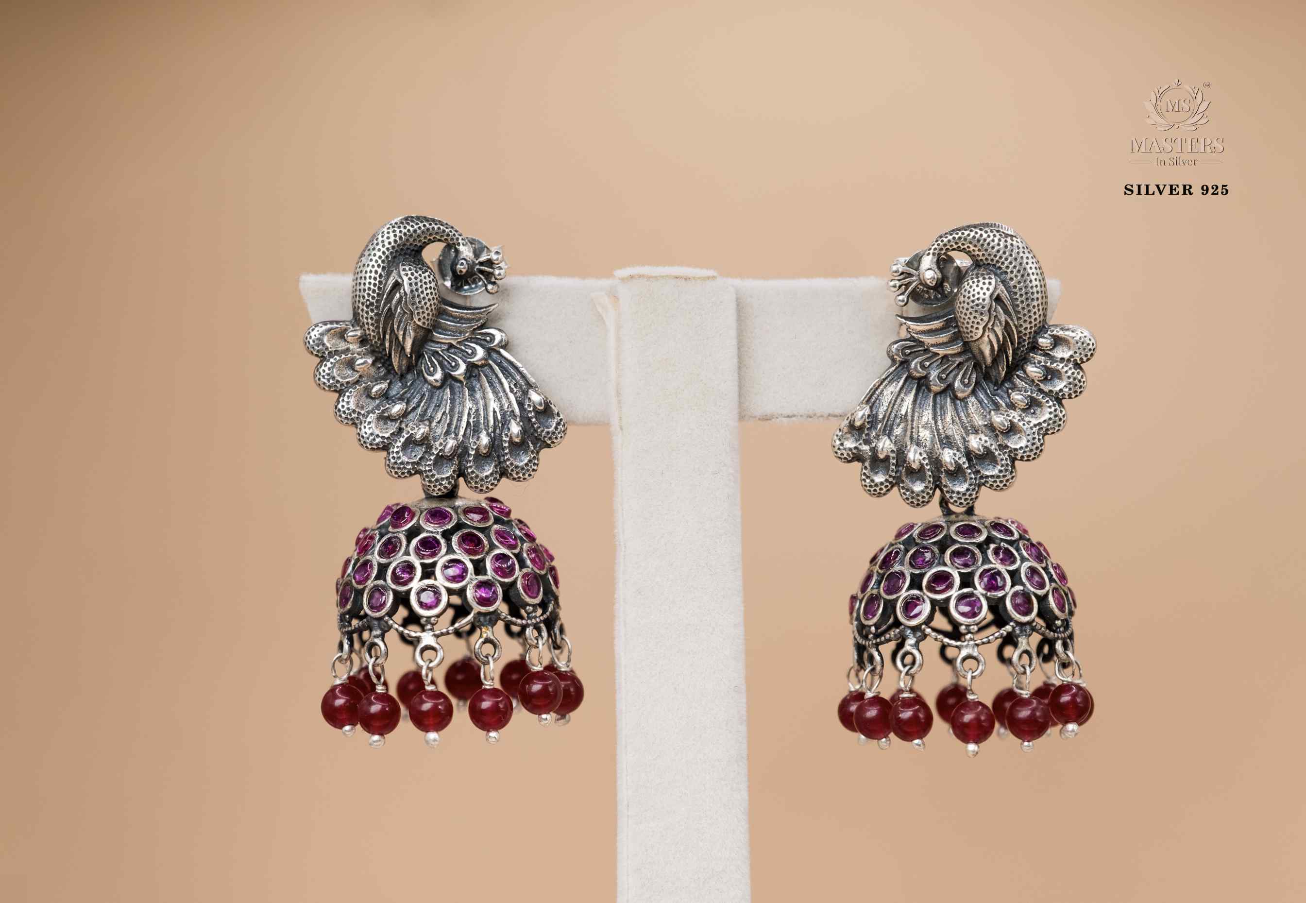 OXIDISED ORIGINAL EXPORT QUALITY JHUMKI EARRINGS