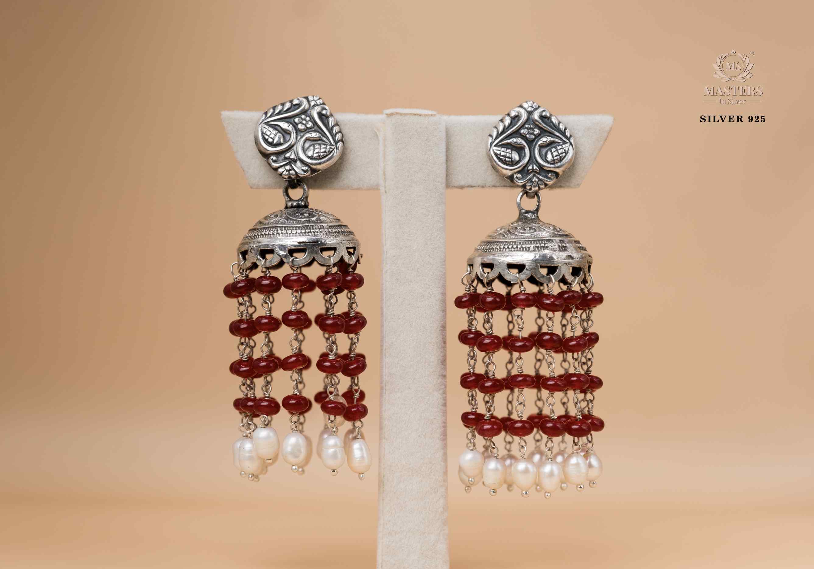 JHUMKI OXIDISED TURQUOISE OVAL