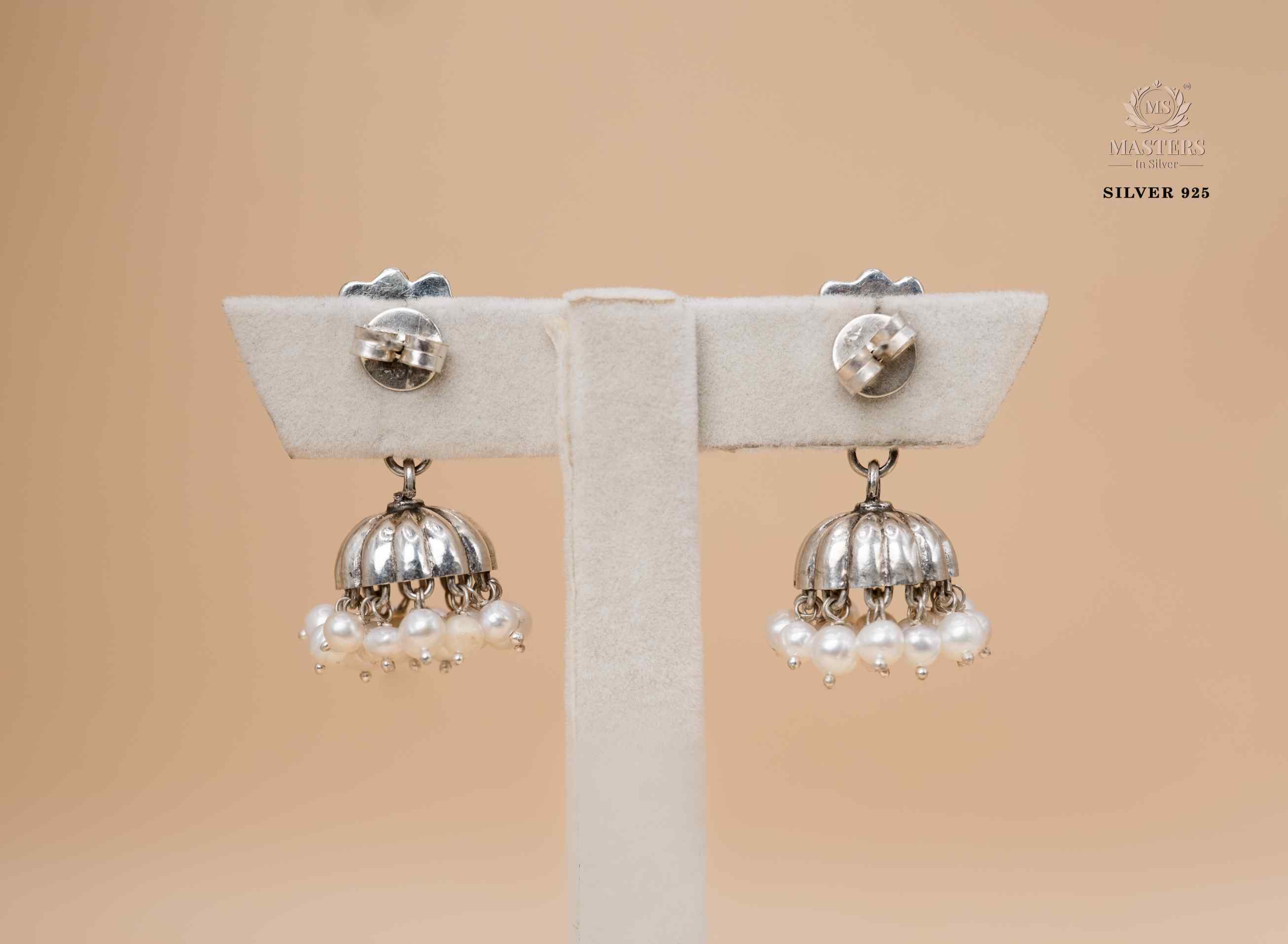 OXIDISED ORIGINAL EXPORT QUALITY JHUMKI EARRINGS GREEN CENTRE