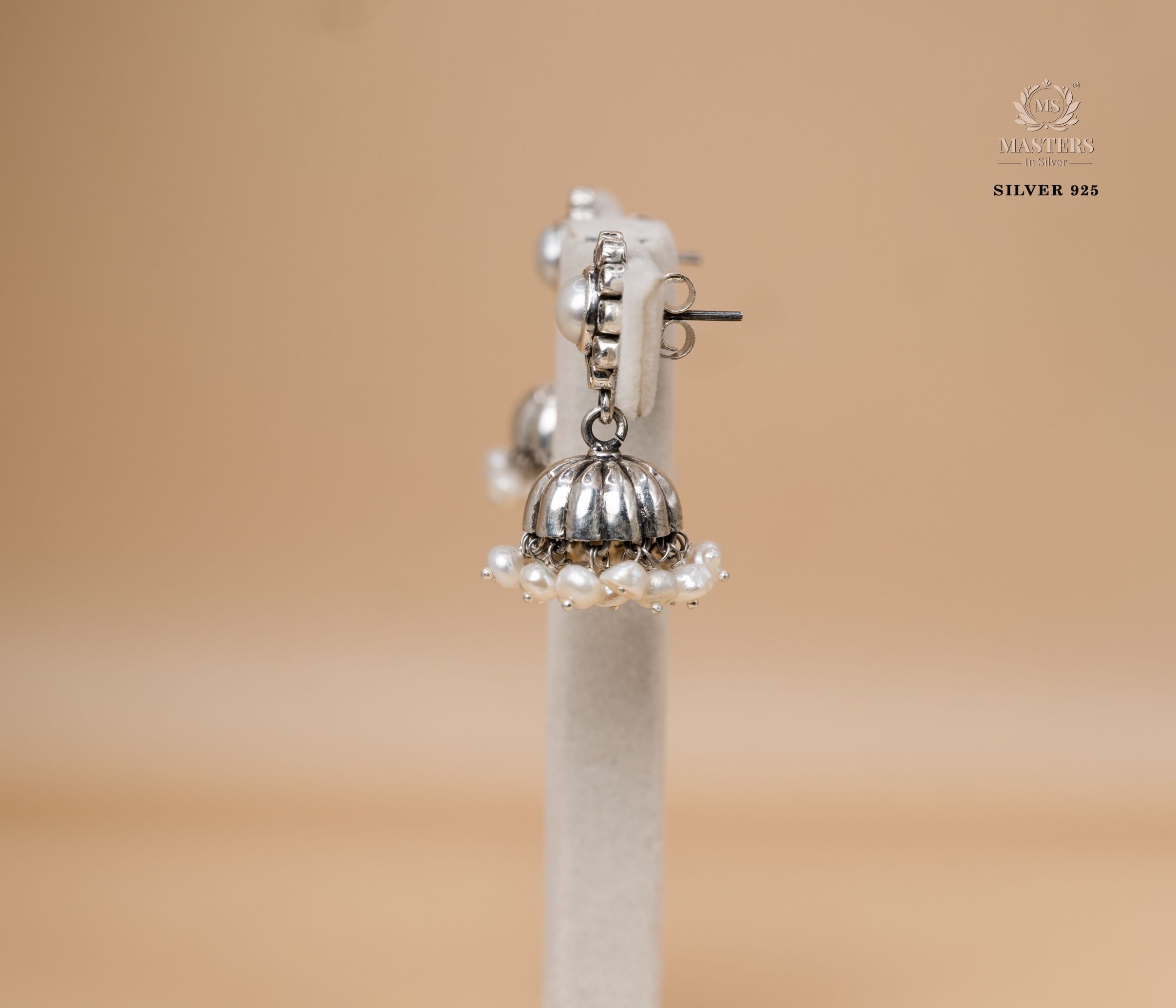 OXIDISED ORIGINAL EXPORT QUALITY JHUMKI EARRINGS PEARL CENTRE
