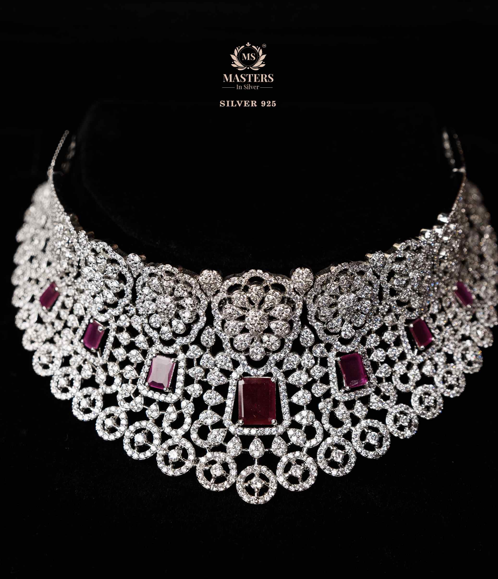 NECKLACES  IMPORTED BROAD  DIAMOND LOOKS  CUBIC ZIRCONIA