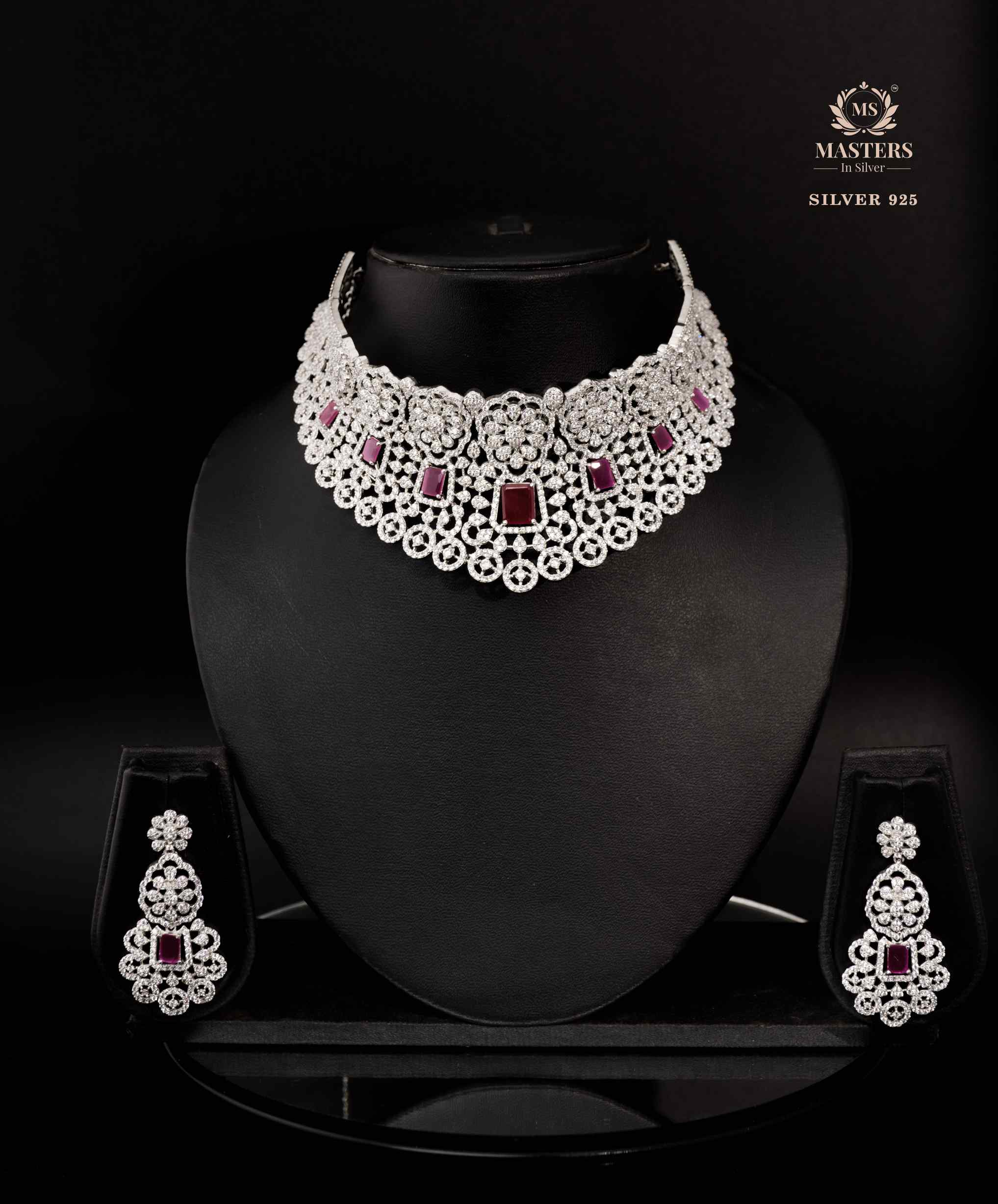 NECKLACES  IMPORTED BROAD  DIAMOND LOOKS  CUBIC ZIRCONIA