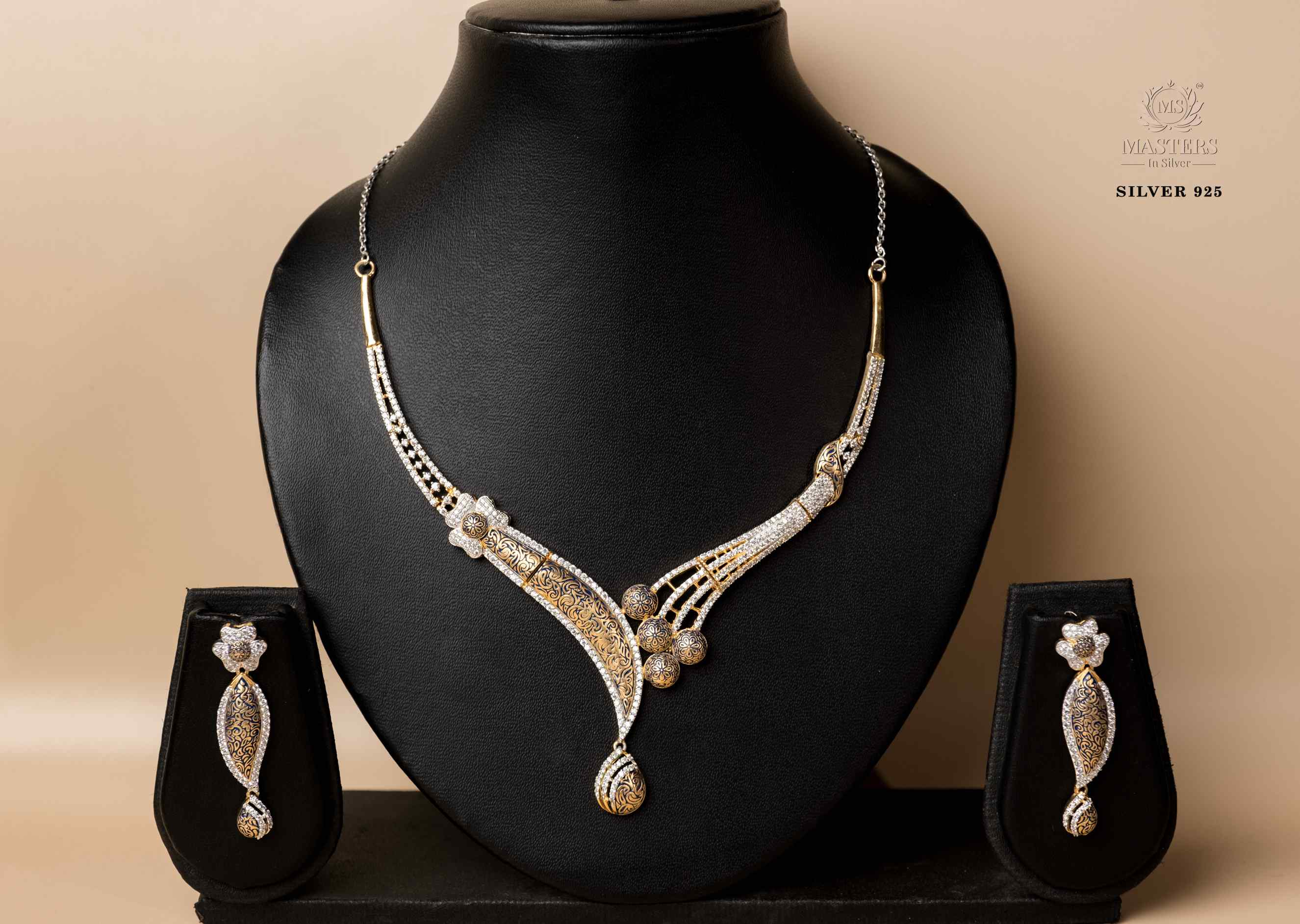 NECKLACES  IMPORTED BROAD  DIAMOND LOOKS  CUBIC ZIRCONIA