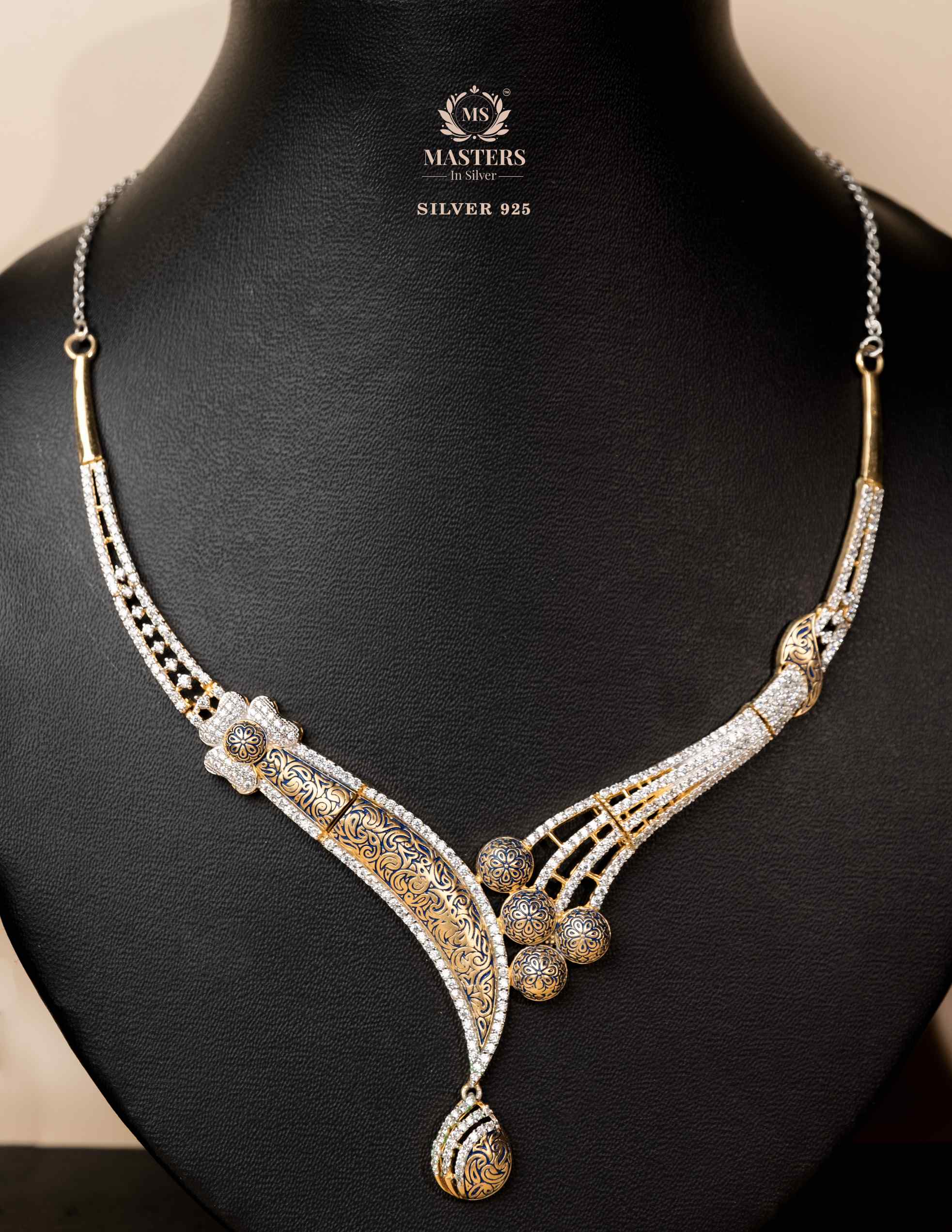 NECKLACES  IMPORTED BROAD  DIAMOND LOOKS  CUBIC ZIRCONIA