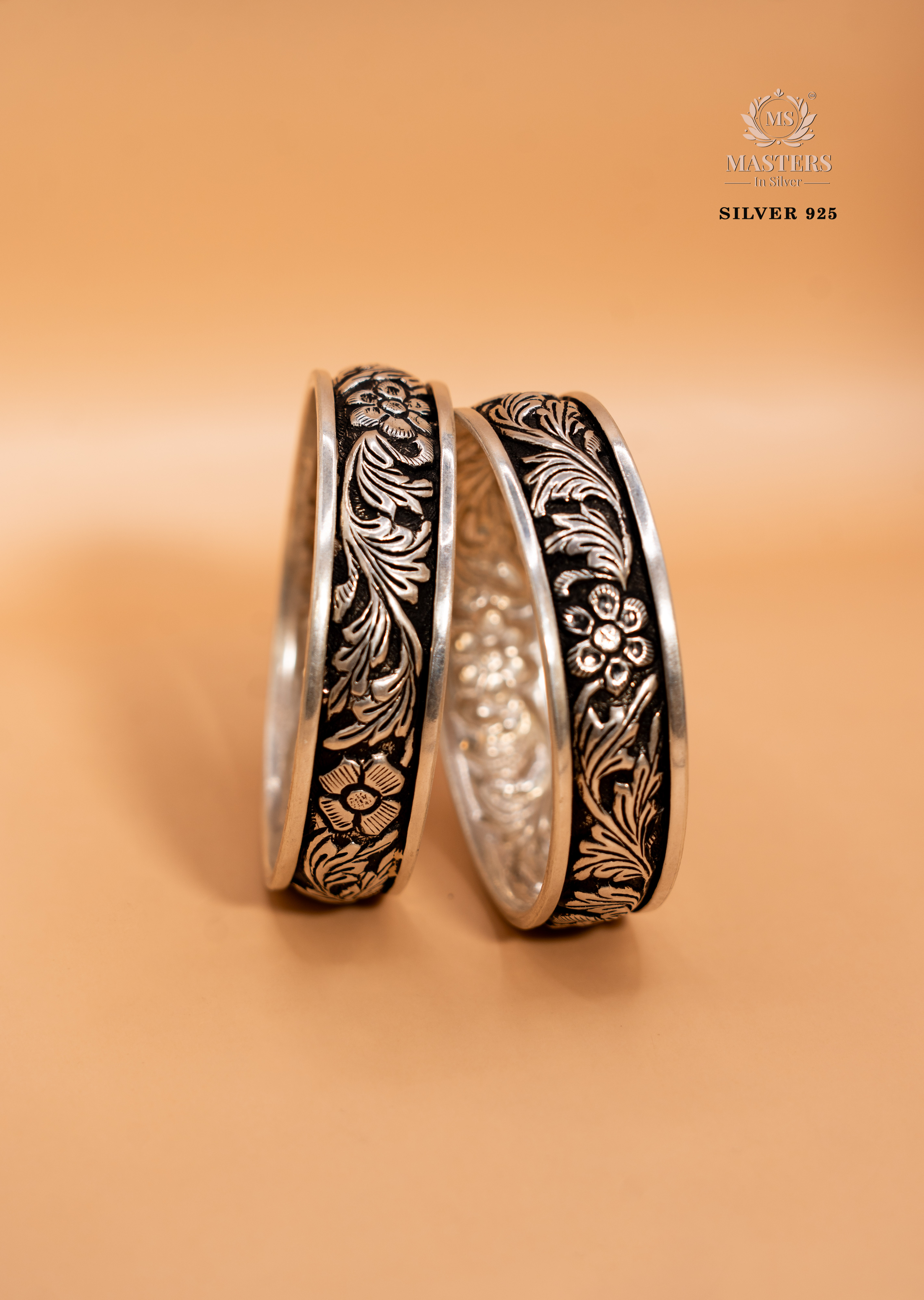 PREMIUM OXIDISED SILVER INDIAN STYLE ( BRACELETS - KADE 2 pcs )