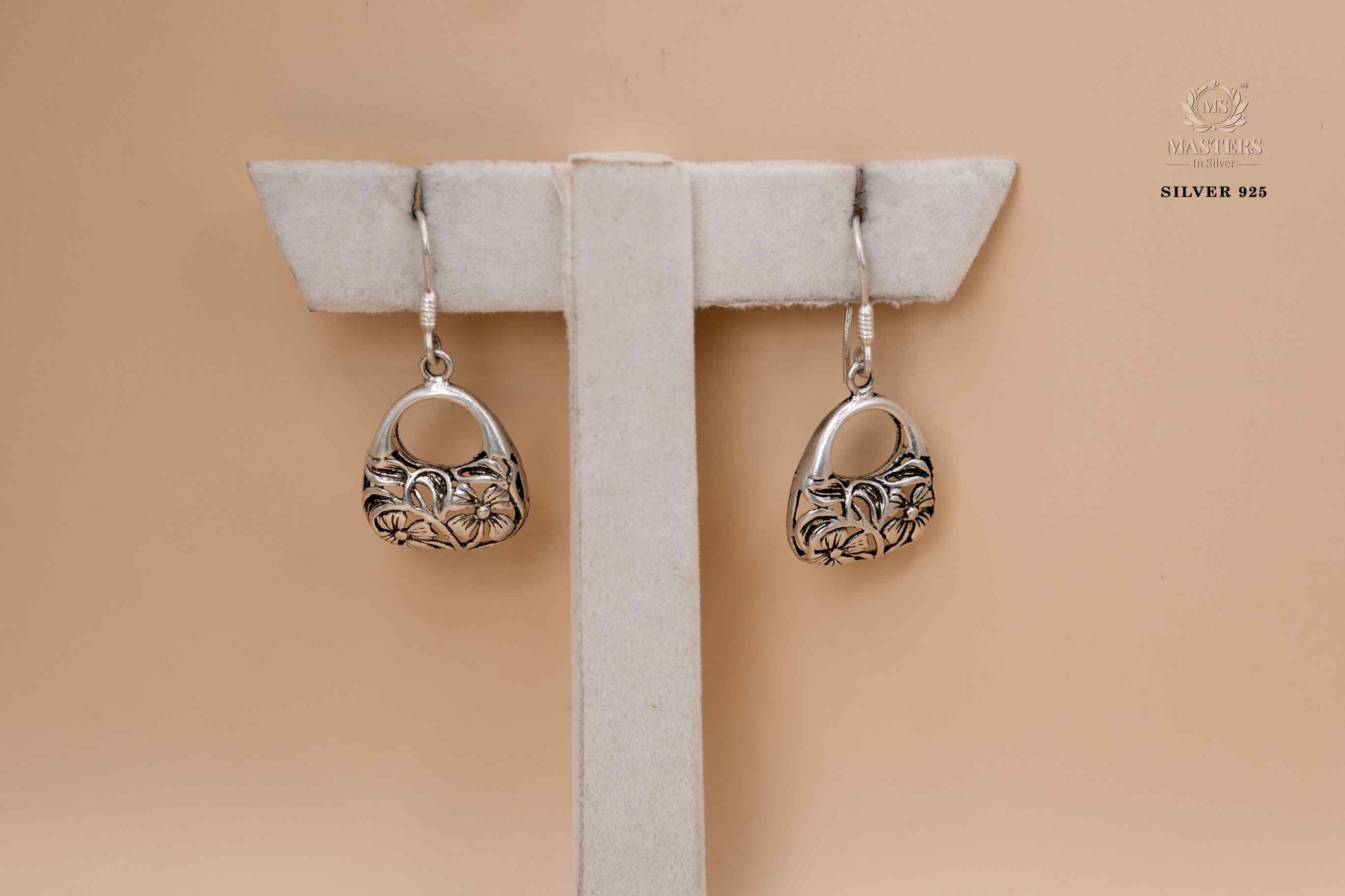OXIDISED SILVER 925 EAR-RINGS HANGINGS TYPE