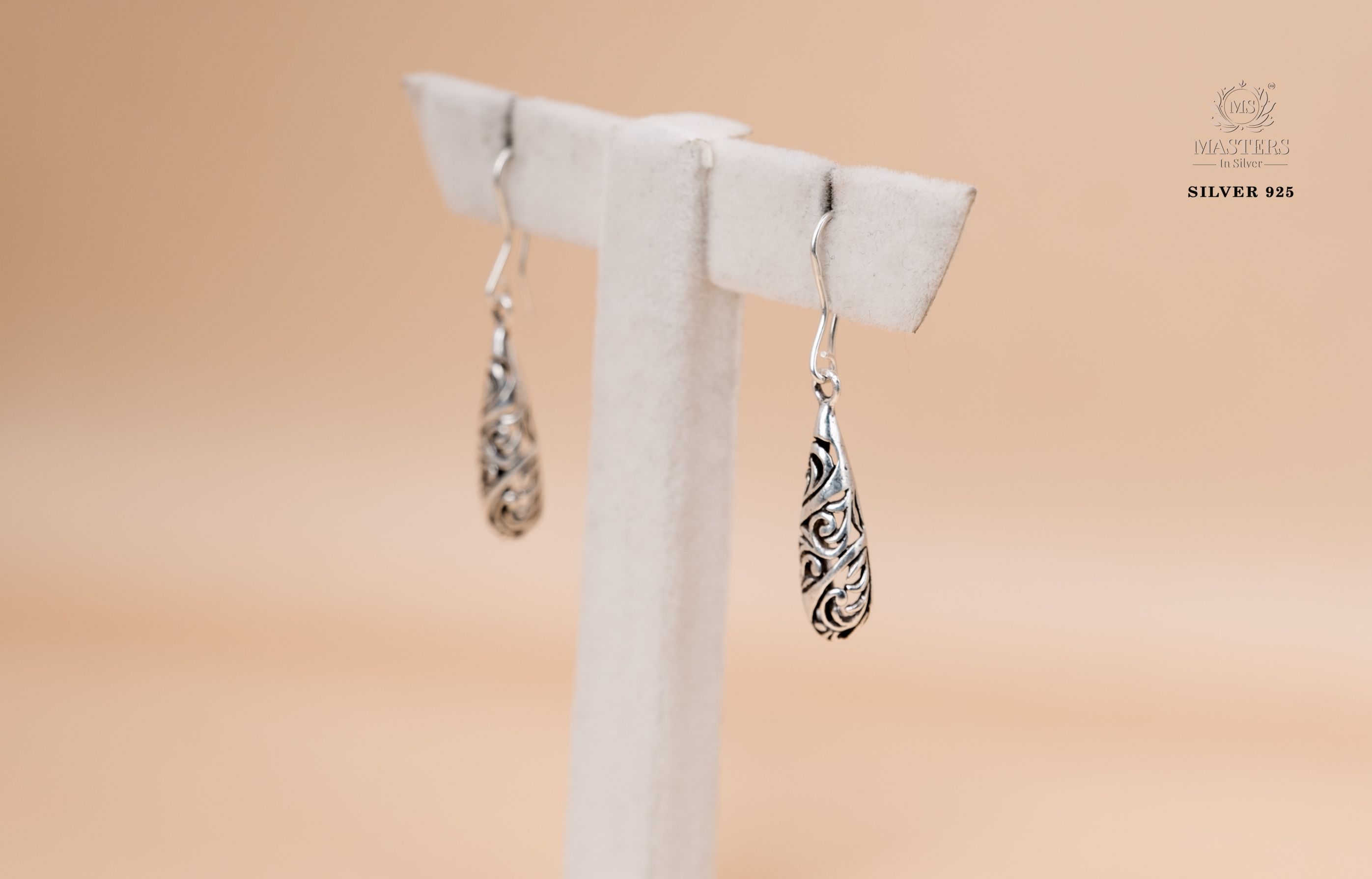 OXIDISED SILVER 925 EAR-RINGS HANGINGS TYPE