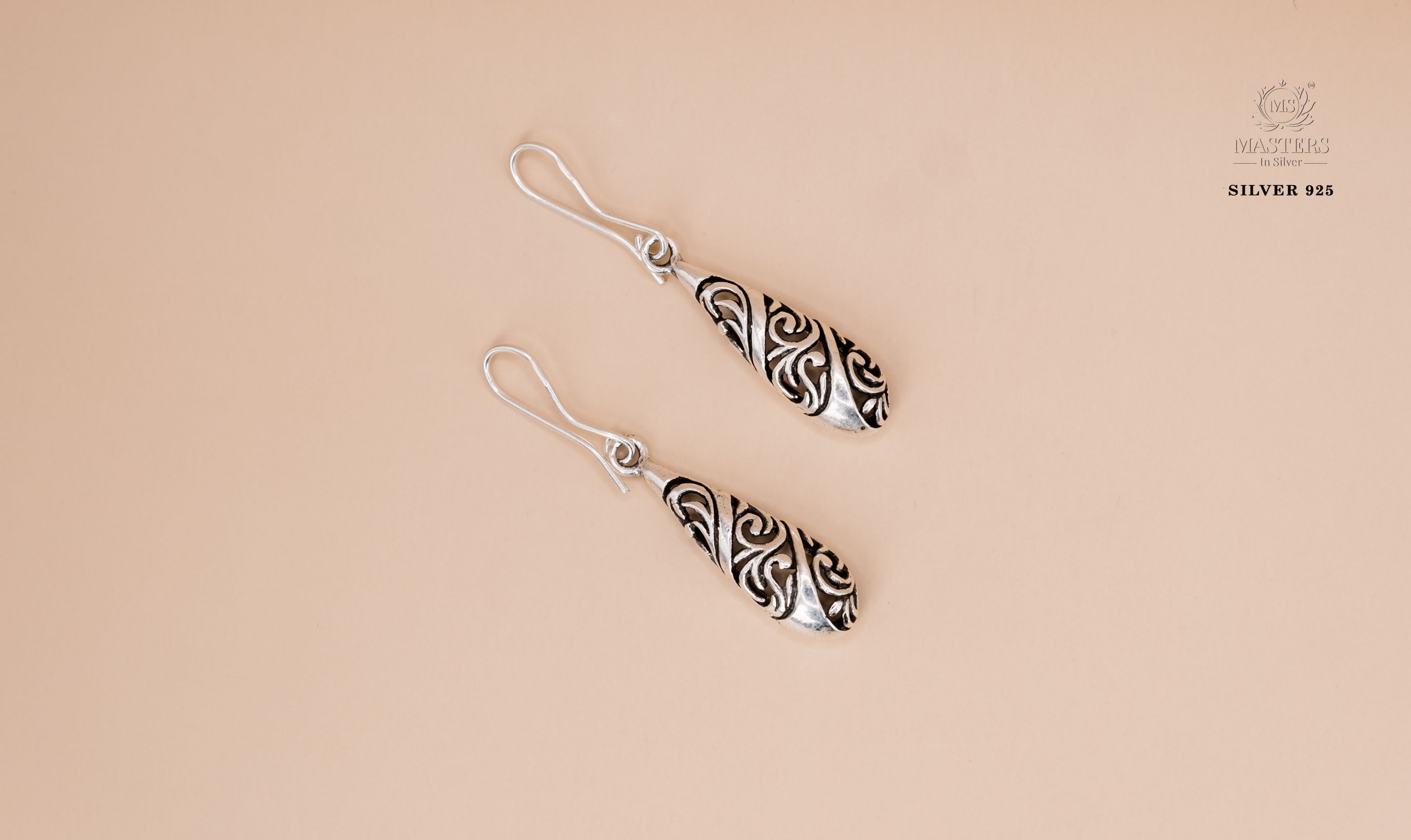 OXIDISED SILVER 925 EAR-RINGS HANGINGS TYPE