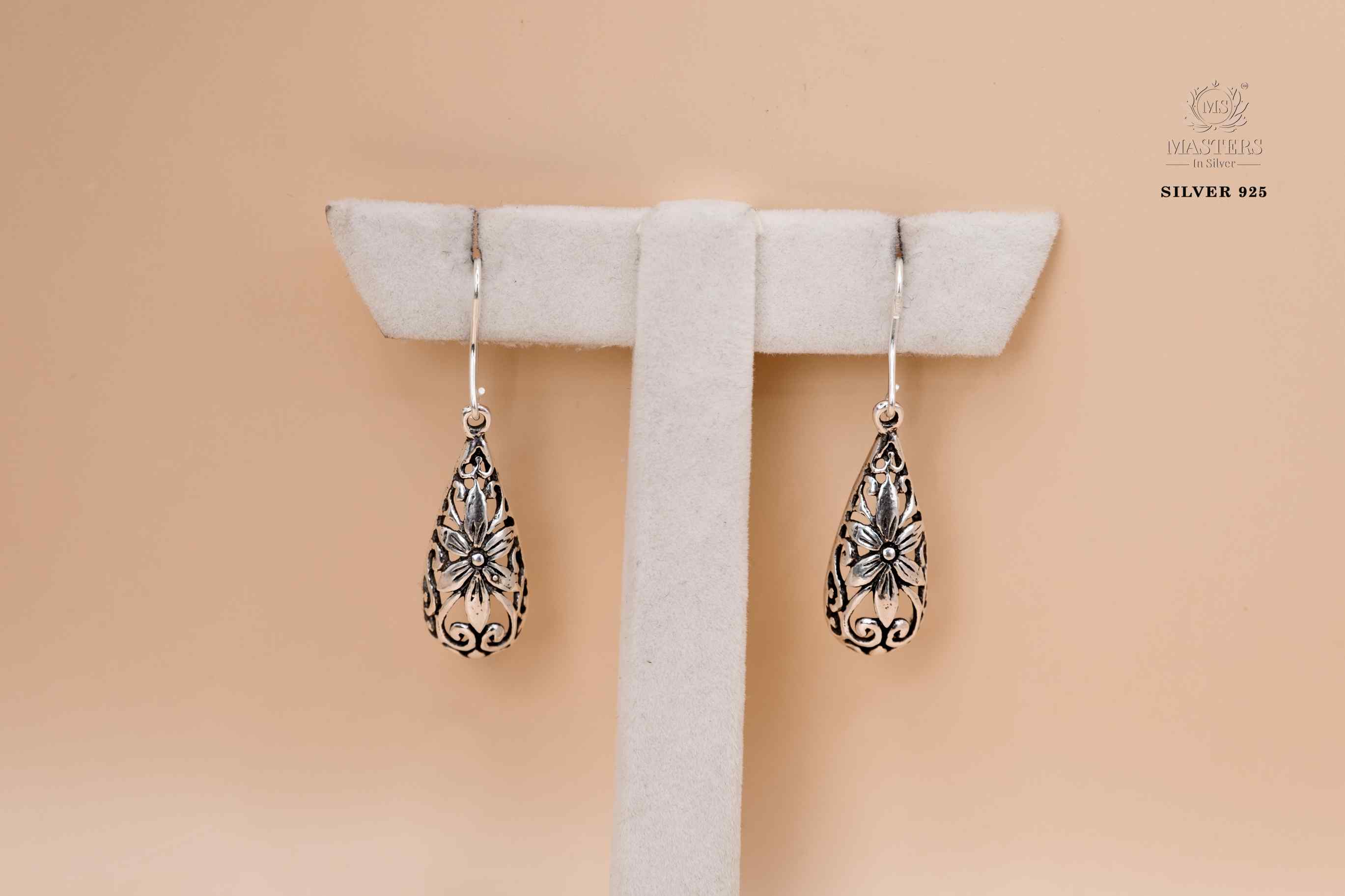 OXIDISED JHUMKI EAR-RINGS HANGINGS TYPE