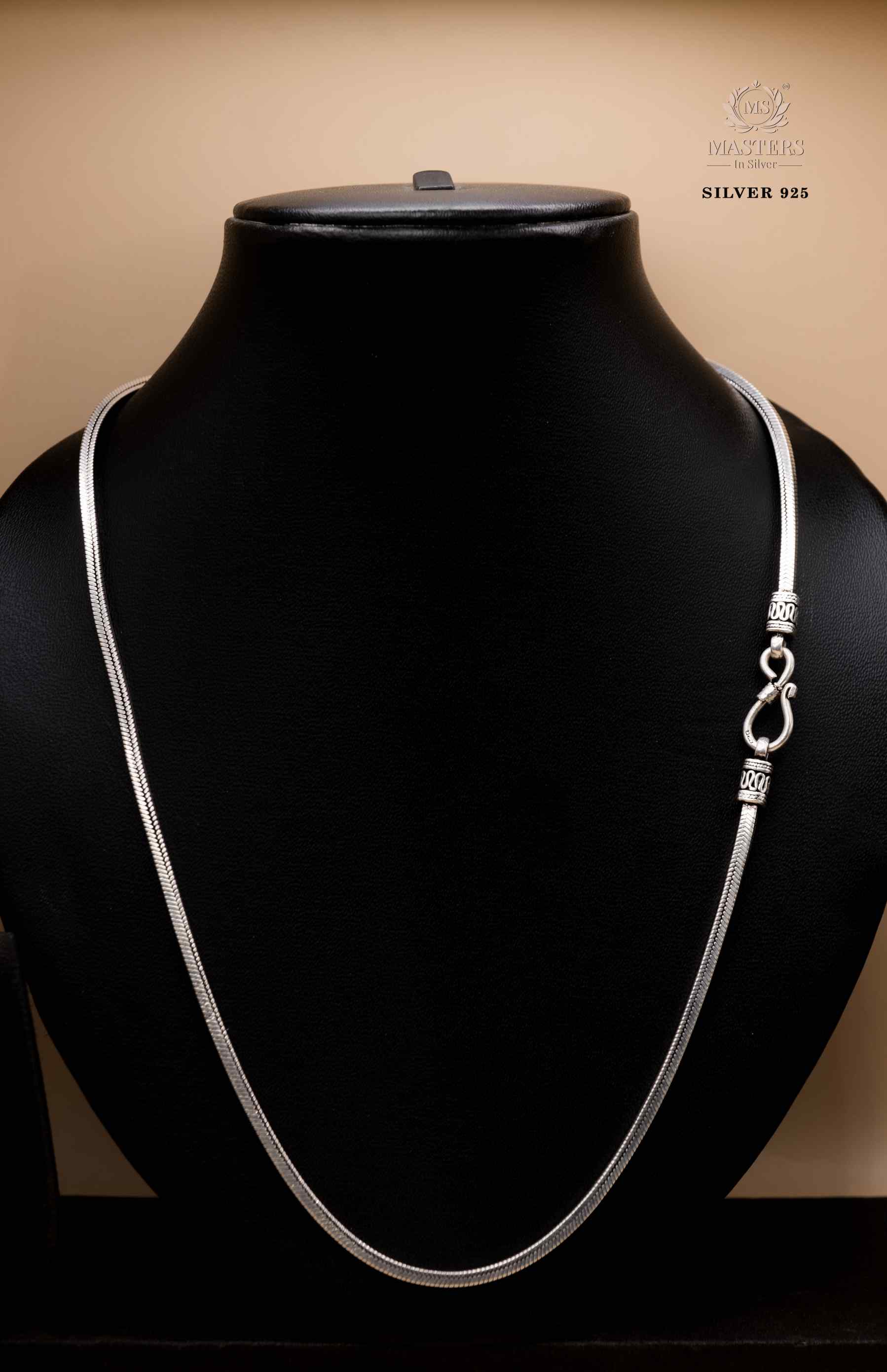 SQUARE BOX 3mm.GENTS CHAIN OXIDISED ORIGINAL EXPORT QUALITY SILVER 925