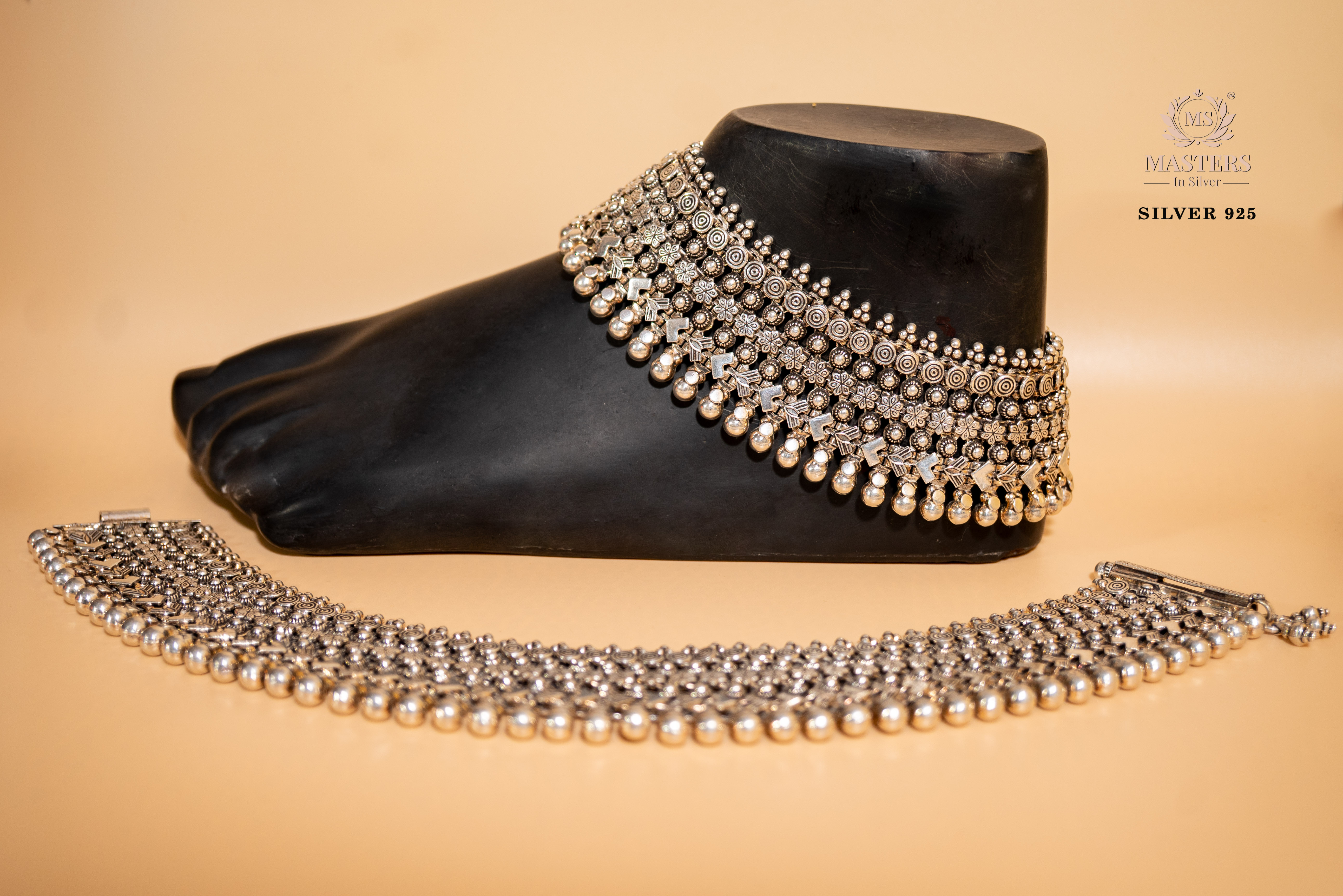 anklets oxidised broad