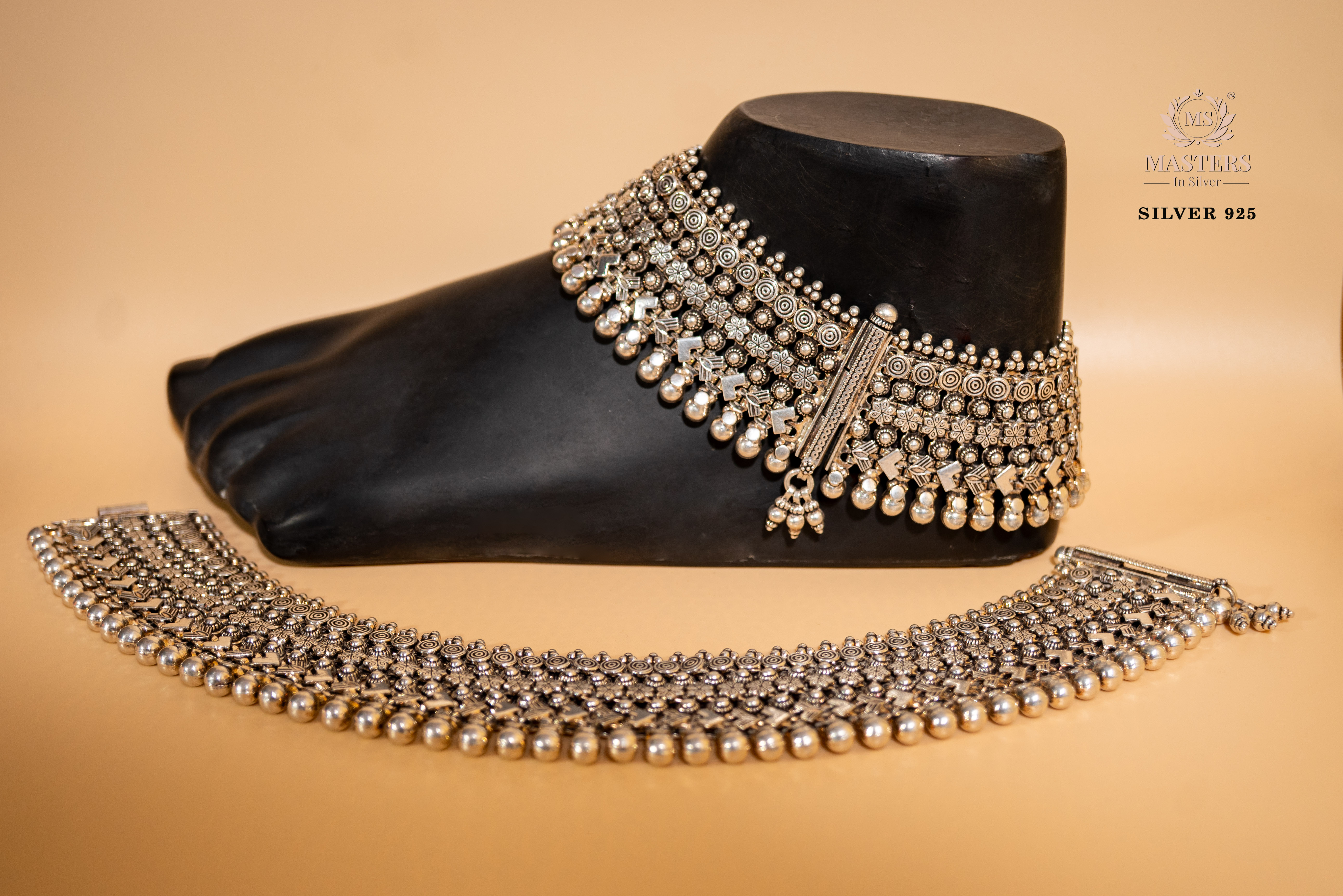 anklets oxidised broad