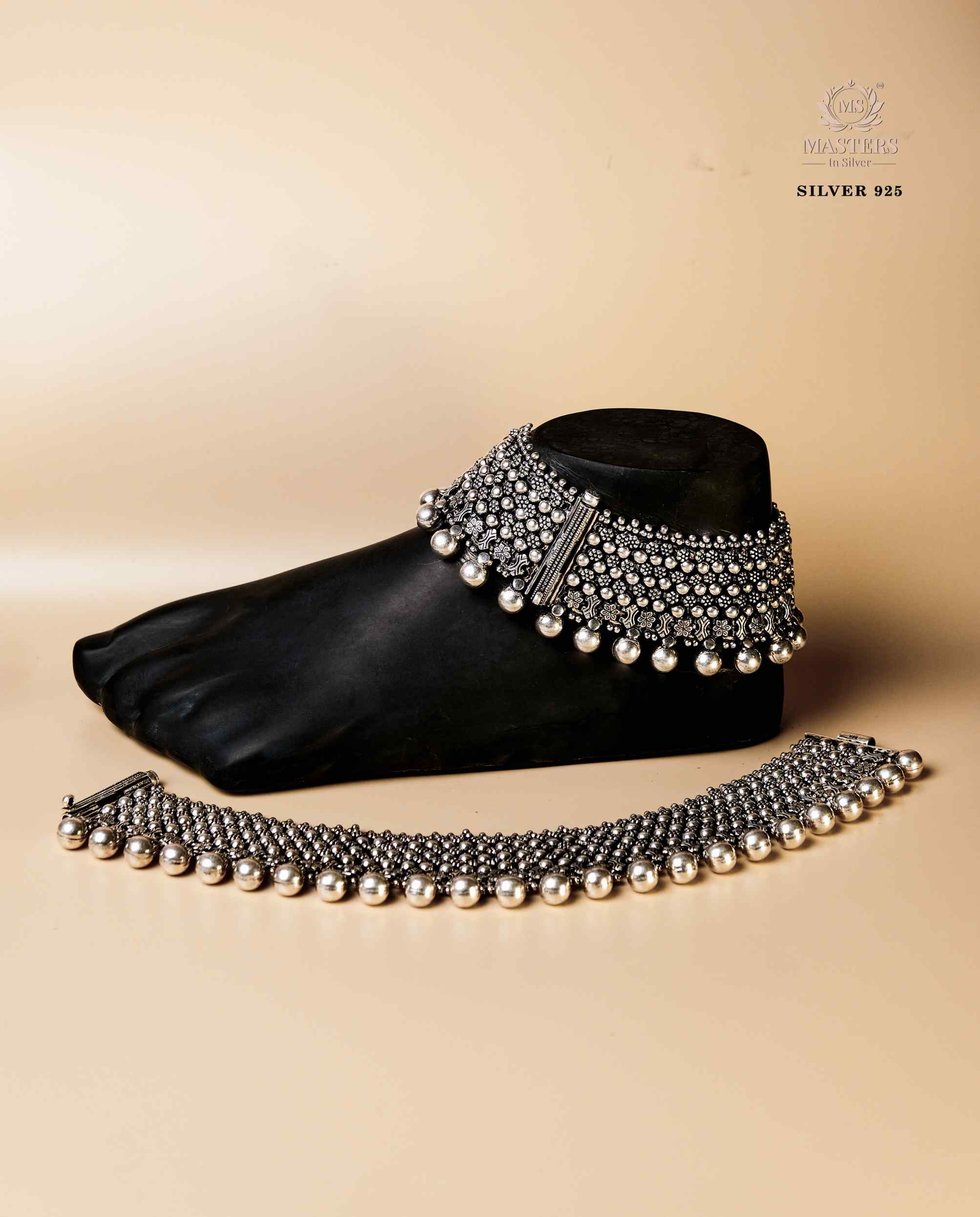 ORIGINAL EXPORT QUALITY OXIDISED SILVER  ANKLETS